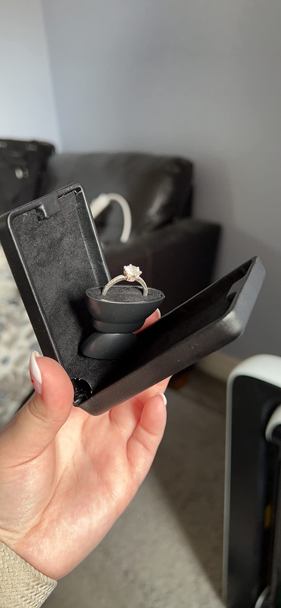Noble Pack Pop the Question Ring Box - Flat & Slim Engagement Ring Box for Proposal or Special Occasion customer photo 1