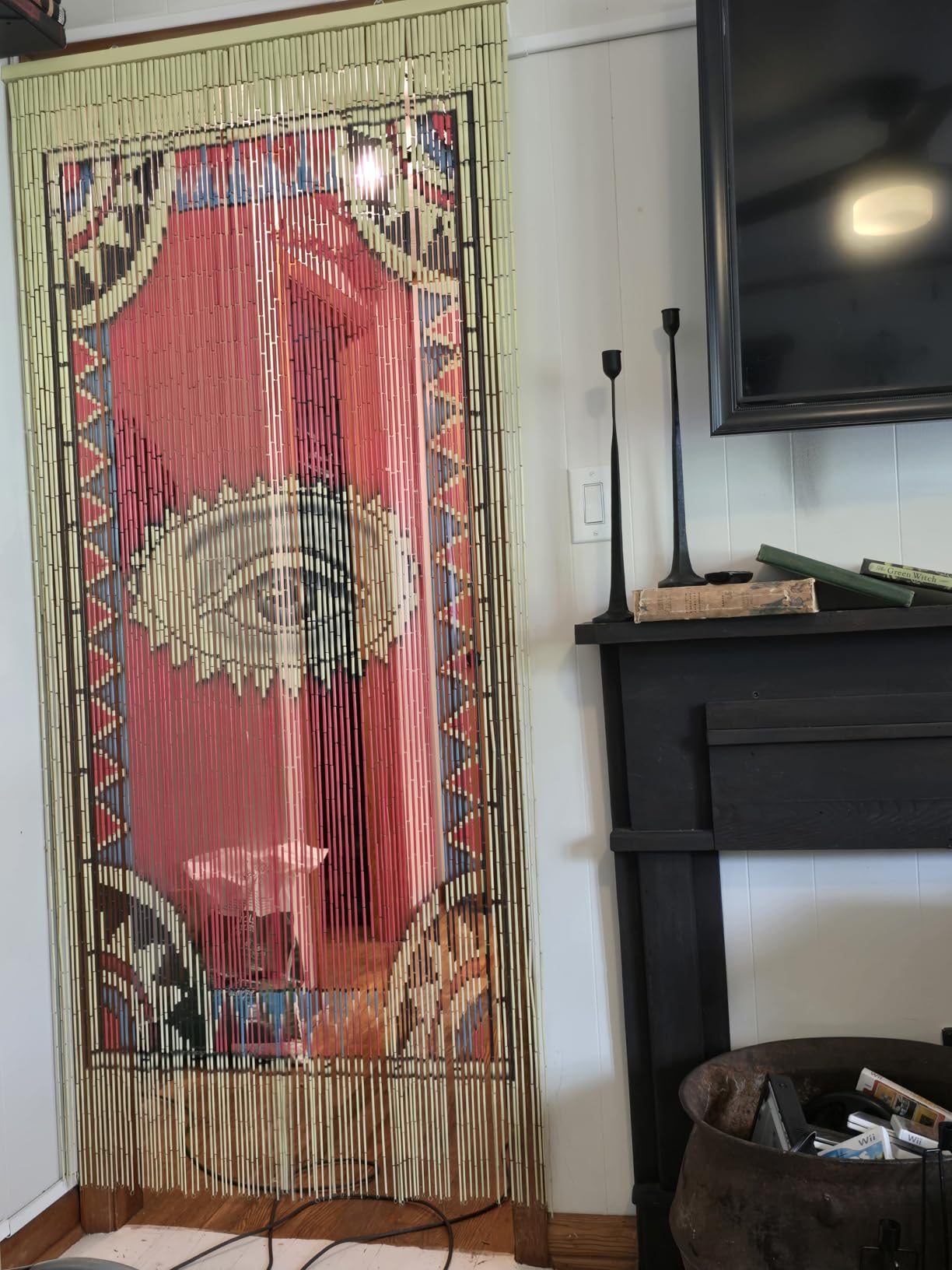 TACHILC Bamboo Beaded Curtain for Doorway - Hand-Painted Evil Eye customer photo 2