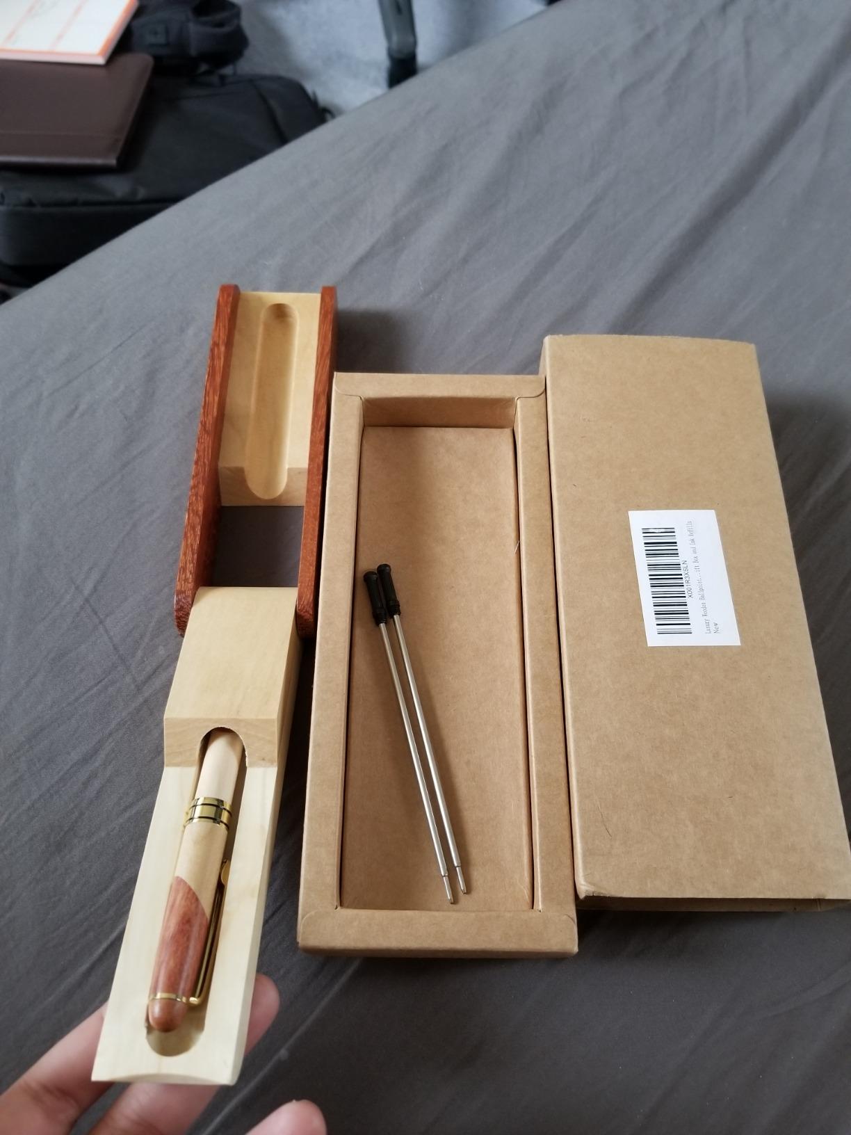 Luxury Wood Ballpoint Pen Set & Fancy Pen Box for Men Gift Desk Nice Pens customer photo 1