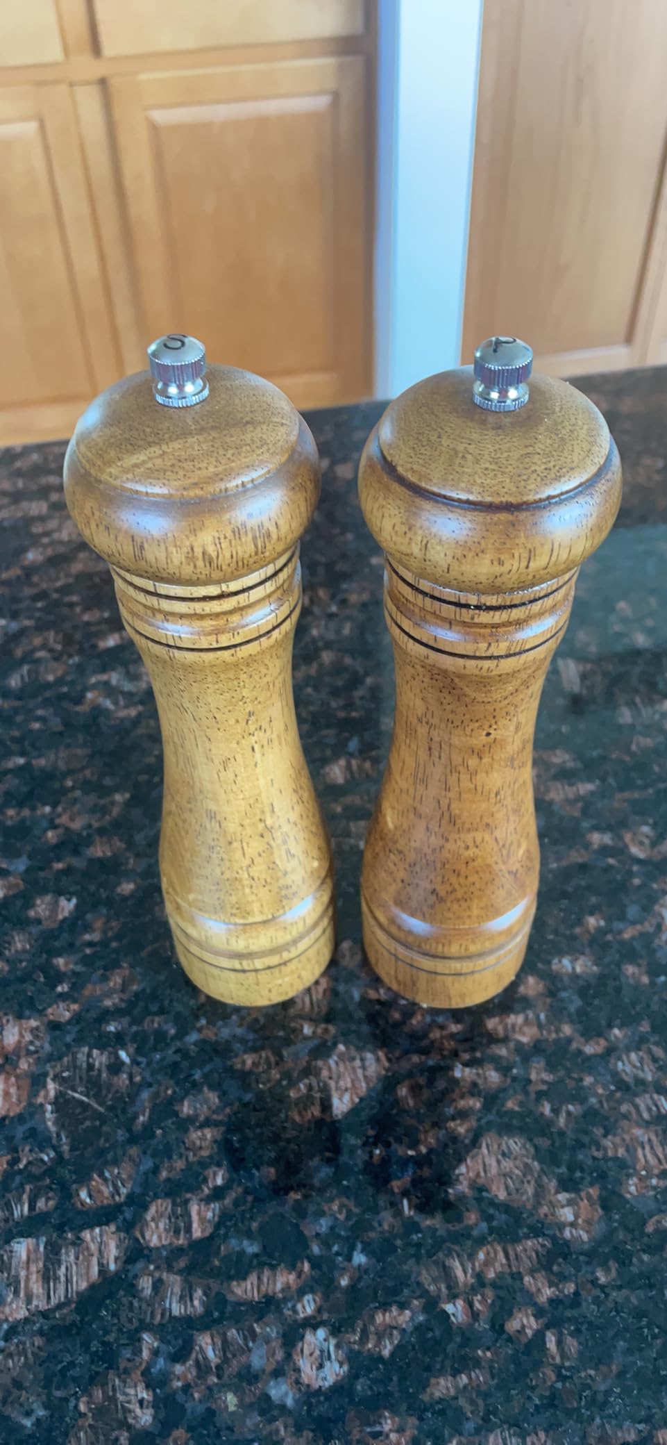 XWXO Wood Salt and Pepper Grinder Set Salt Mill Pepper Grinder Set 8 inches customer photo 1
