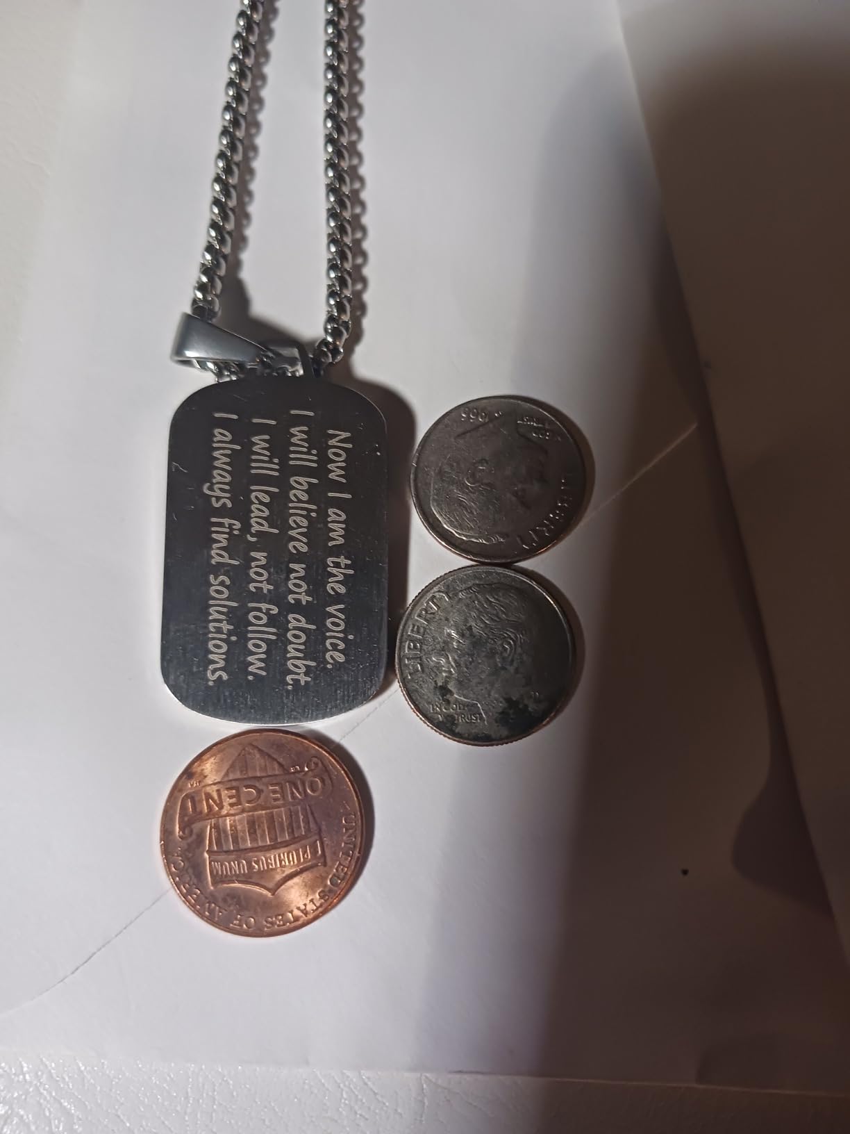 VNOX Personalized Picture Name Necklace, Engraving Stainless Steel Dog Tag Pendant Necklace for Men Women, Customized Gift for Him Dad Husband customer photo 1