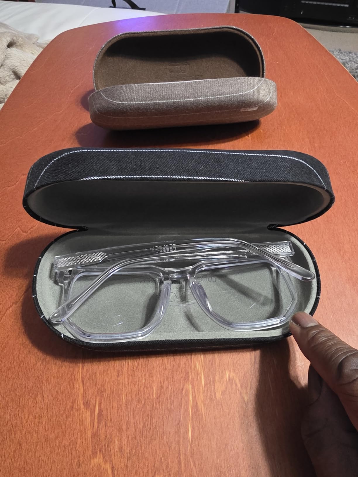 MyEyeglassCase - Large Sunglasses Case - Hard Glasses Case Holder w/Pouch & Cloth - Eyeglass Case Aviator Frames Men & Women customer photo 2