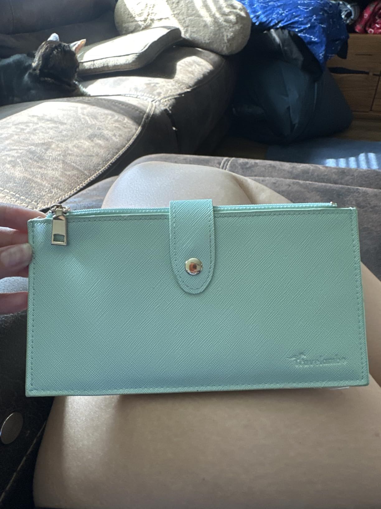 Travelambo RFID Wallet Women Large Size Bifold Multi Card Wallet Case with Zipper Pocke Credit Card Holder for Women customer photo 1