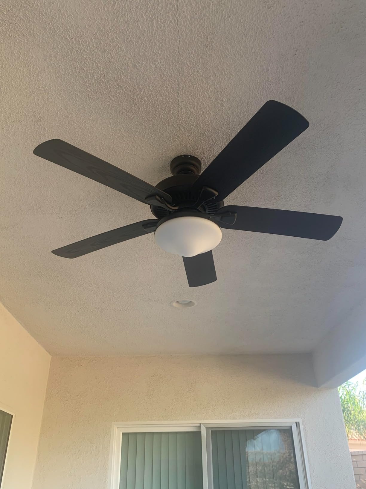 Honeywell Ceiling Fans Belmar 52 Inch Ceiling Fan With Light, Indoor/Outdoor Ceiling Fan with Pull Chain, LED Tri-Mount 5 Blade Design, ETL Damp Rated, Bronze (50512-01) customer photo 1