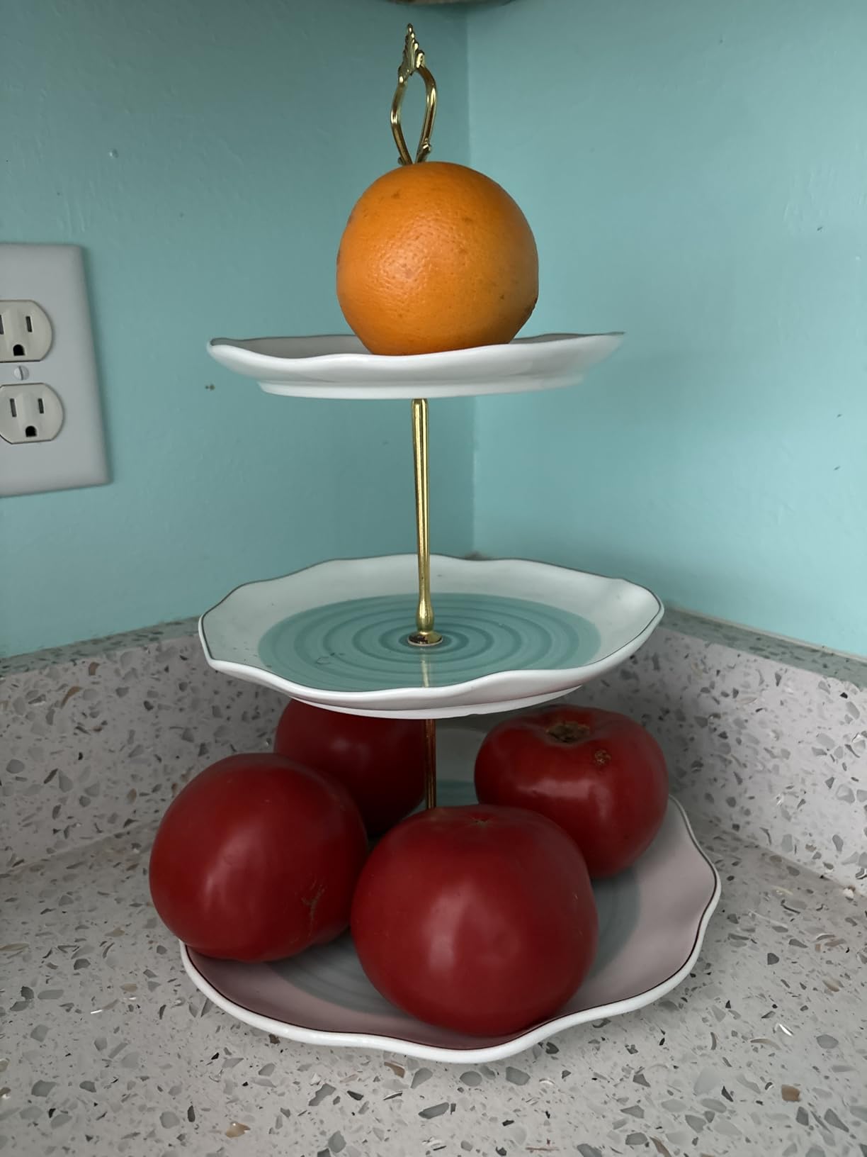 Sweejar 3 Tier Ceramic Cake Stand Wedding, Dessert Cupcake Stand for Tea Party Serving Platter (White) customer photo 2