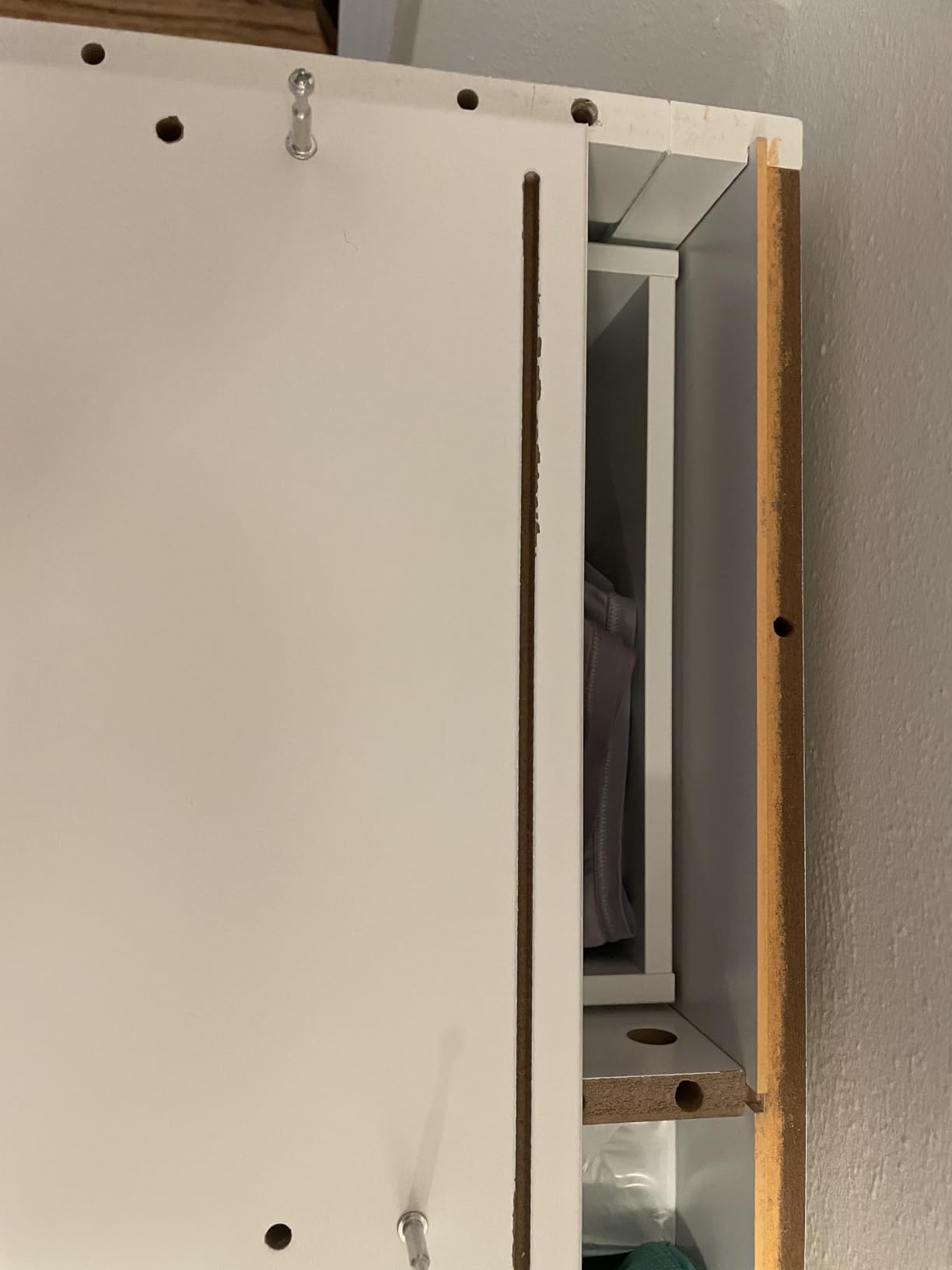 Yaheetech Small Bathroom Storage Cabinet with 4 Drawers & Door, White customer photo 2