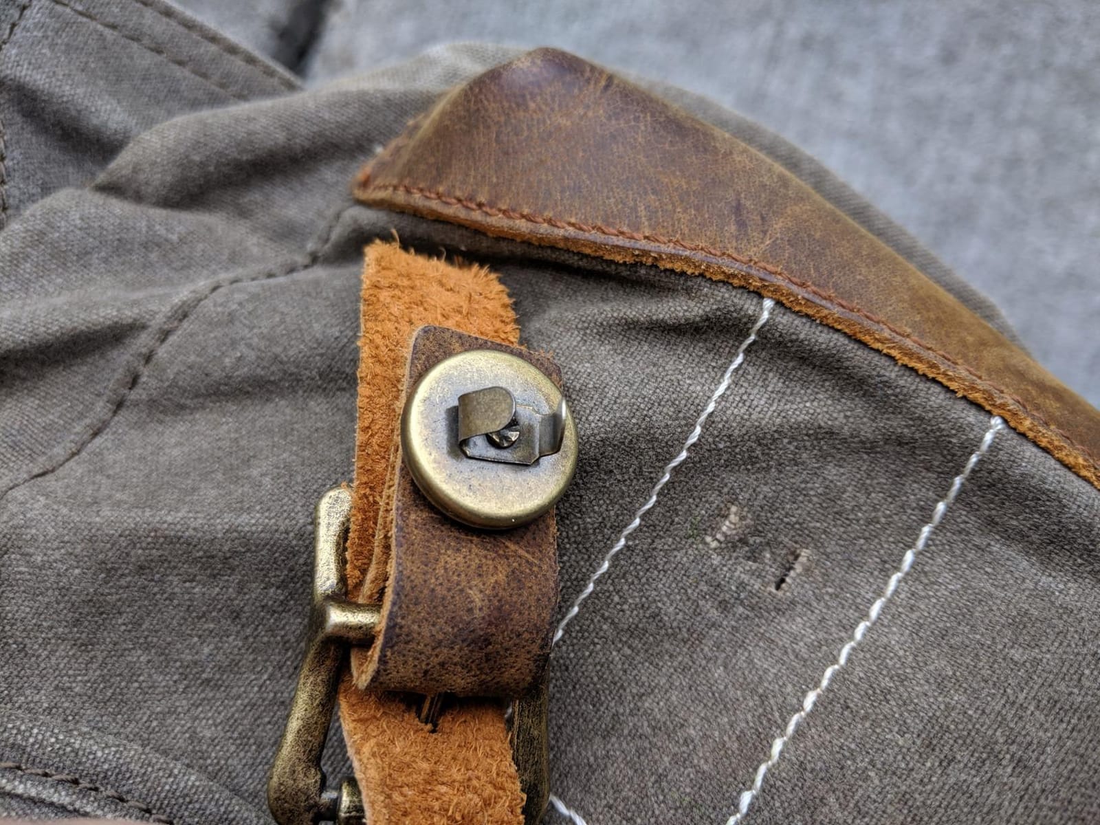 Heavy-Duty Waxed Canvas Rucksack Backpack customer photo 1