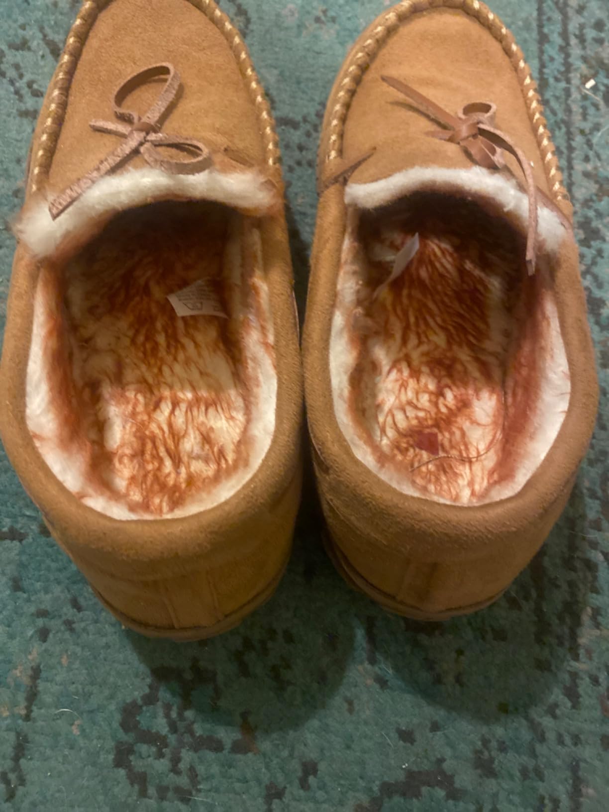 LA PLAGE Men's Moccasin Slippers Memory Foam Warm Plush House Slippers, Indoor Outdoor Comfortable Winter House Shoes customer photo 1