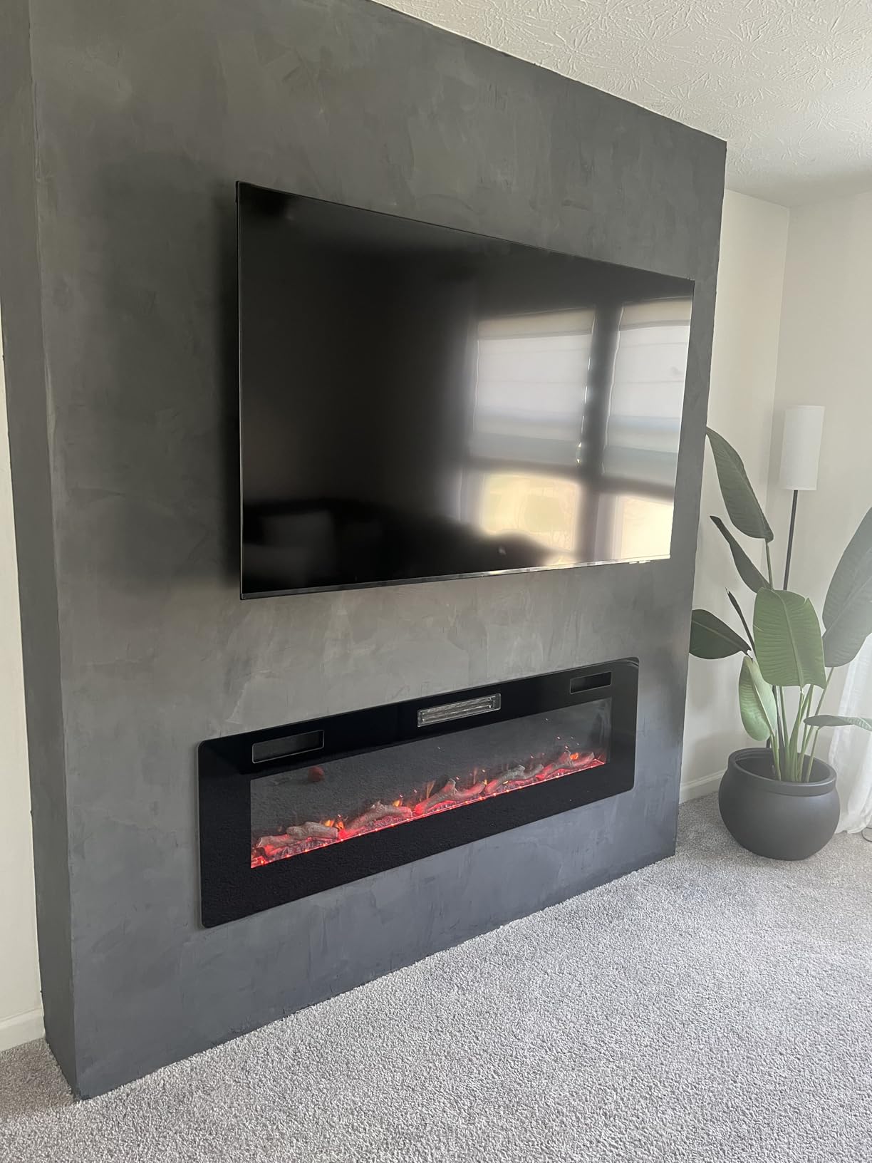 60 inch Electric Fireplace Recessed and Wall Mounted Insert customer photo 2