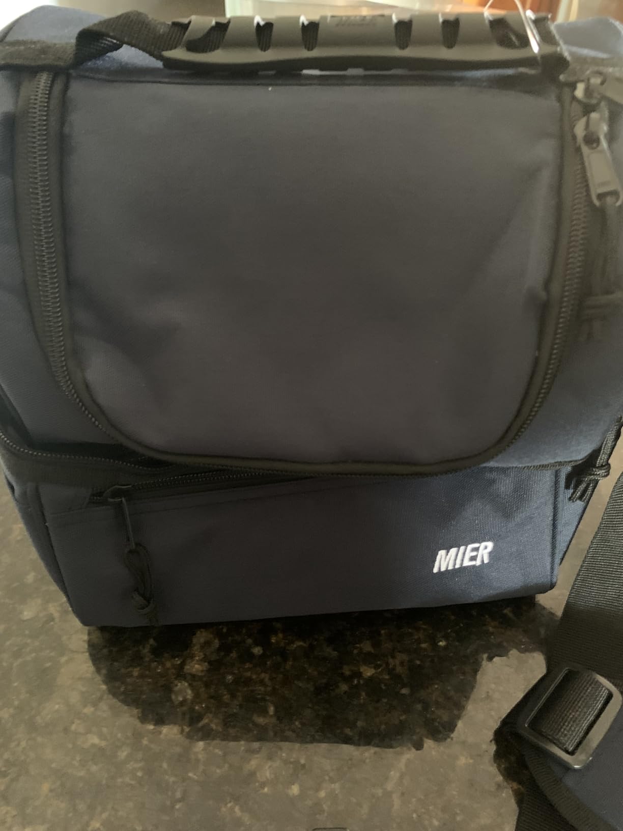 MIER Insulated Lunch Box Bags for Men Women, Dual Compartment, Black customer photo 1