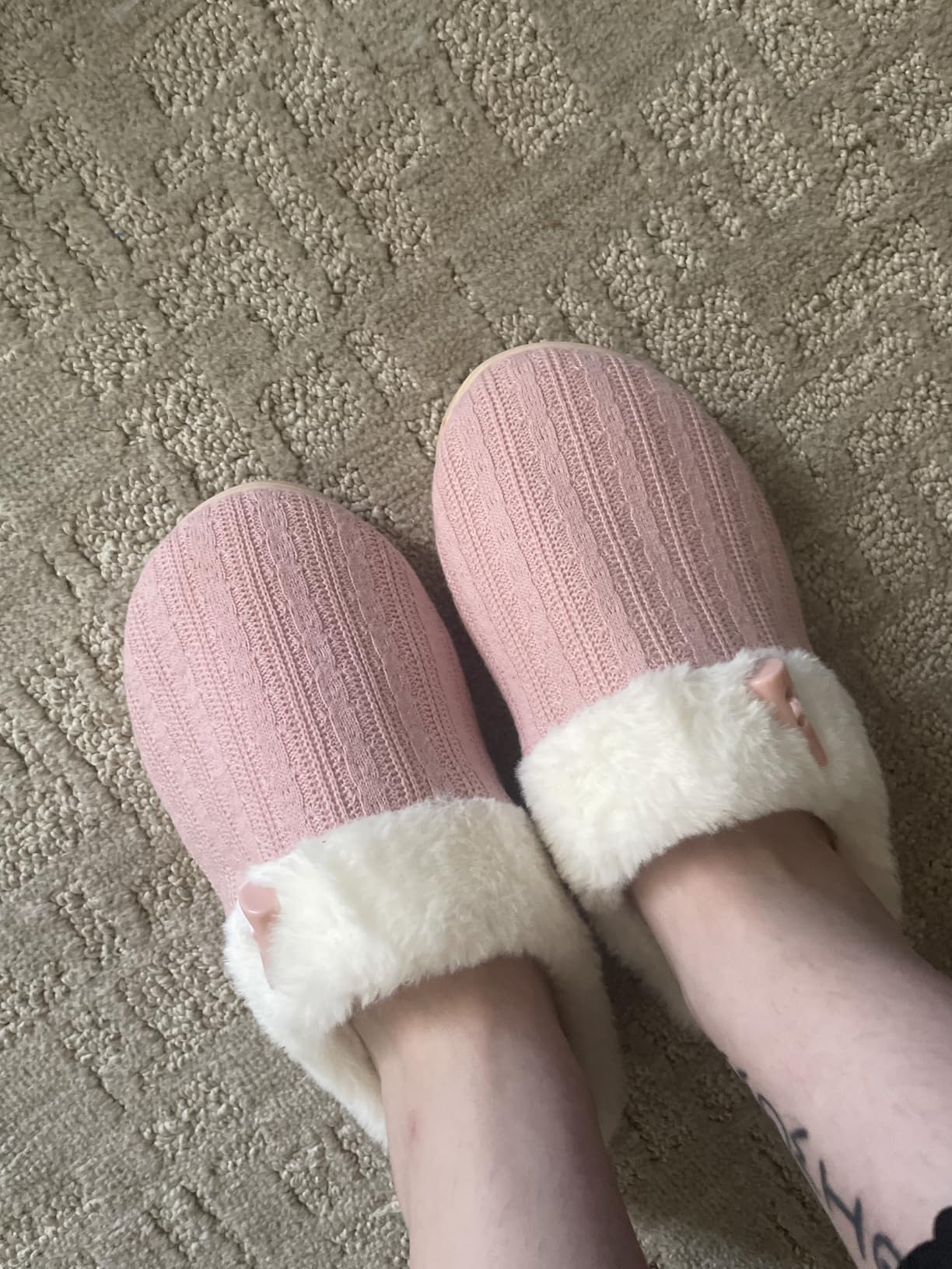 NineCiFun Women's Fuzzy House Slippers Memory Foam Cute Ladies Home Shoes customer photo 1