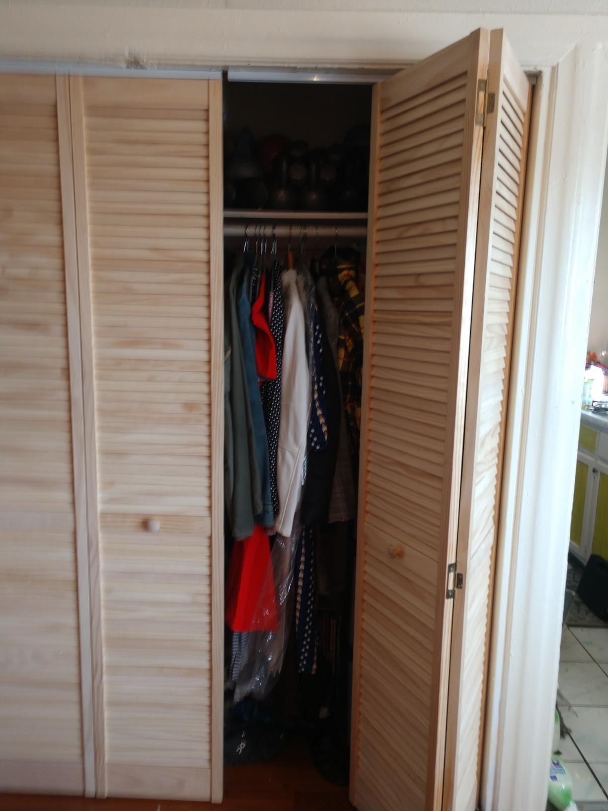 Kimberly Bay Closet Door, Bi-fold, Traditional Louver-Louver Clear (80x30) customer photo 1