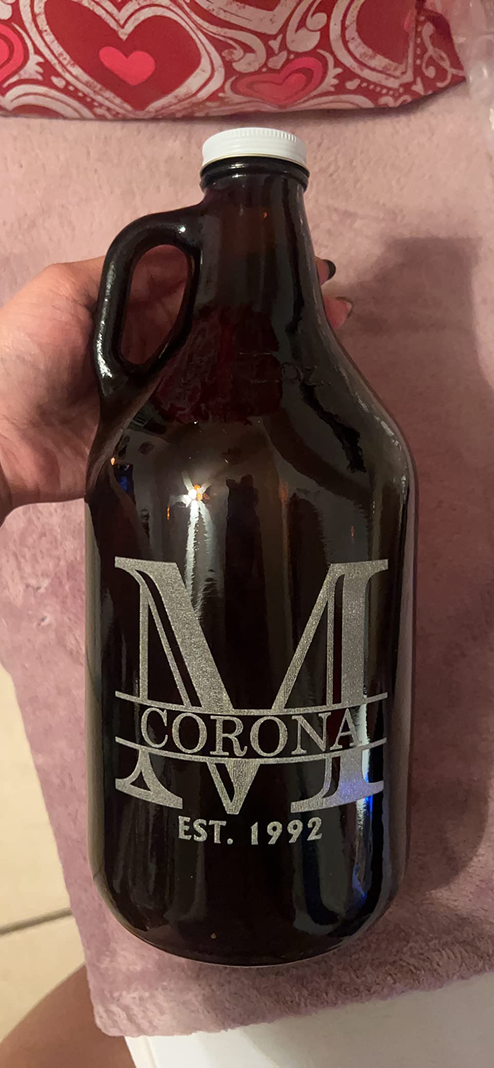 Spotted Dog Company Personalized Etched 64oz Amber Glass Beer Growler customer photo 1