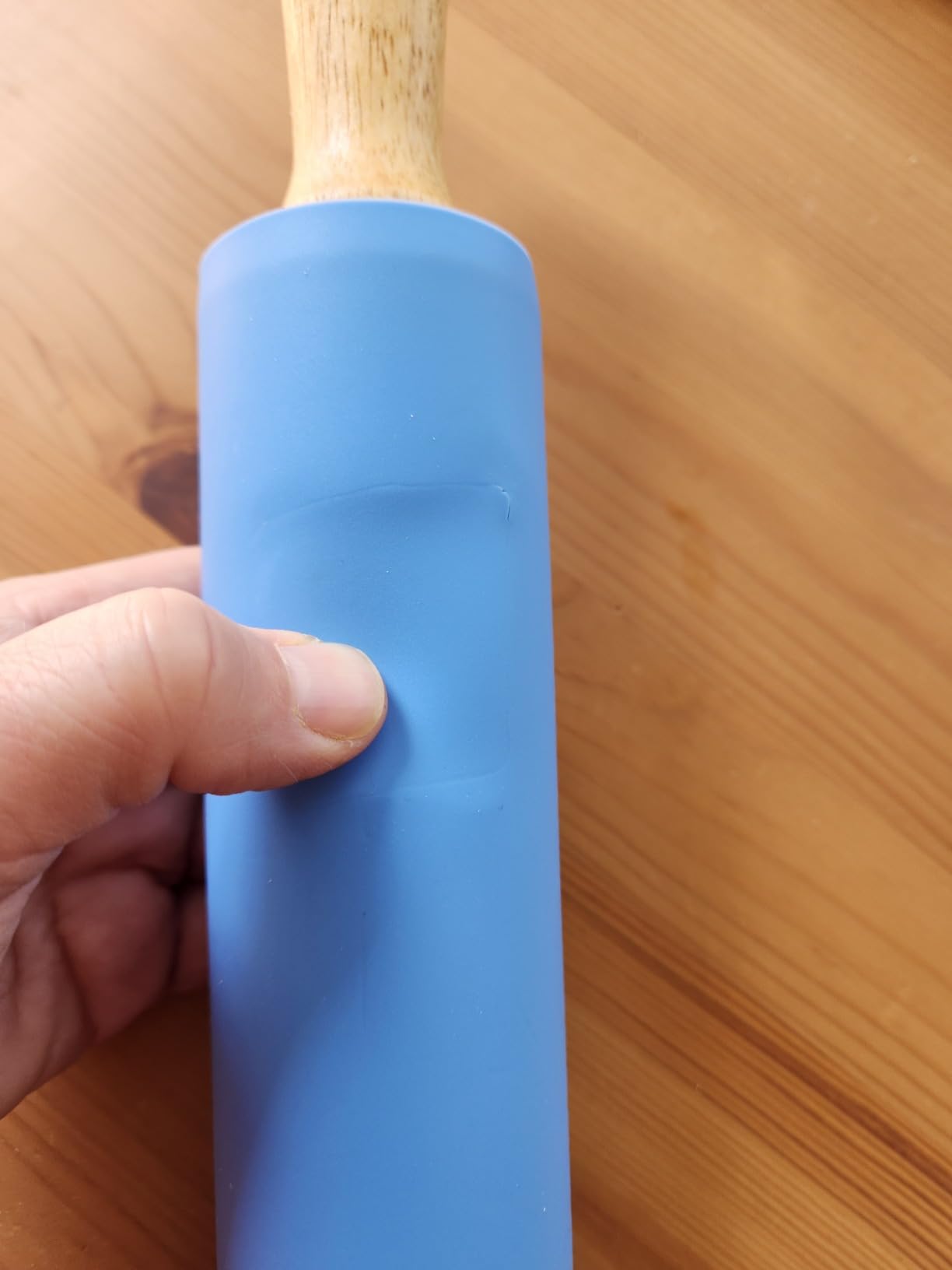 Silicone Rolling Pin with Wooden Handle - Non Stick Surface Dough Roller-roller pins for baking Pastry,Pizza,Fondant,Tortilla, Bread Crus& Christmas Cookies Supplies Gift for Home Bakers. customer photo 2