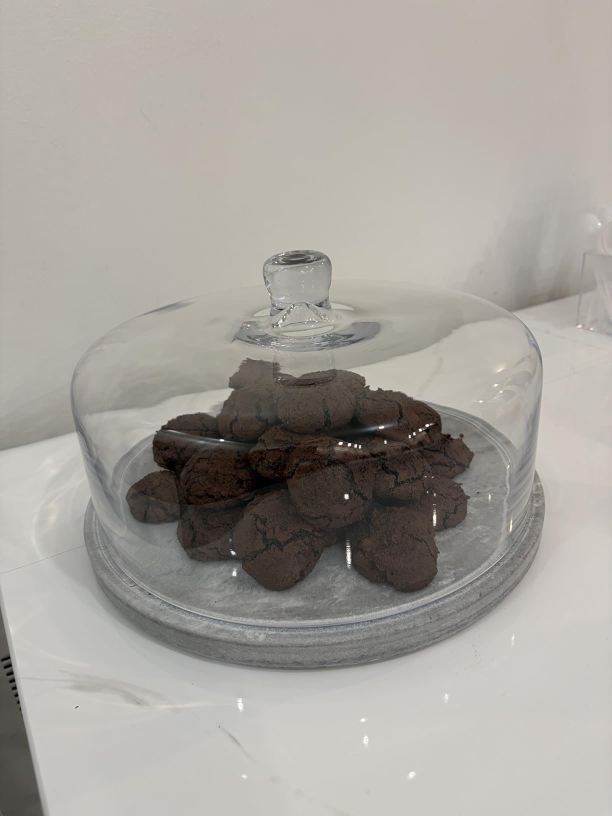 Marble Cake Stand with Glass Dome Cover customer photo 2