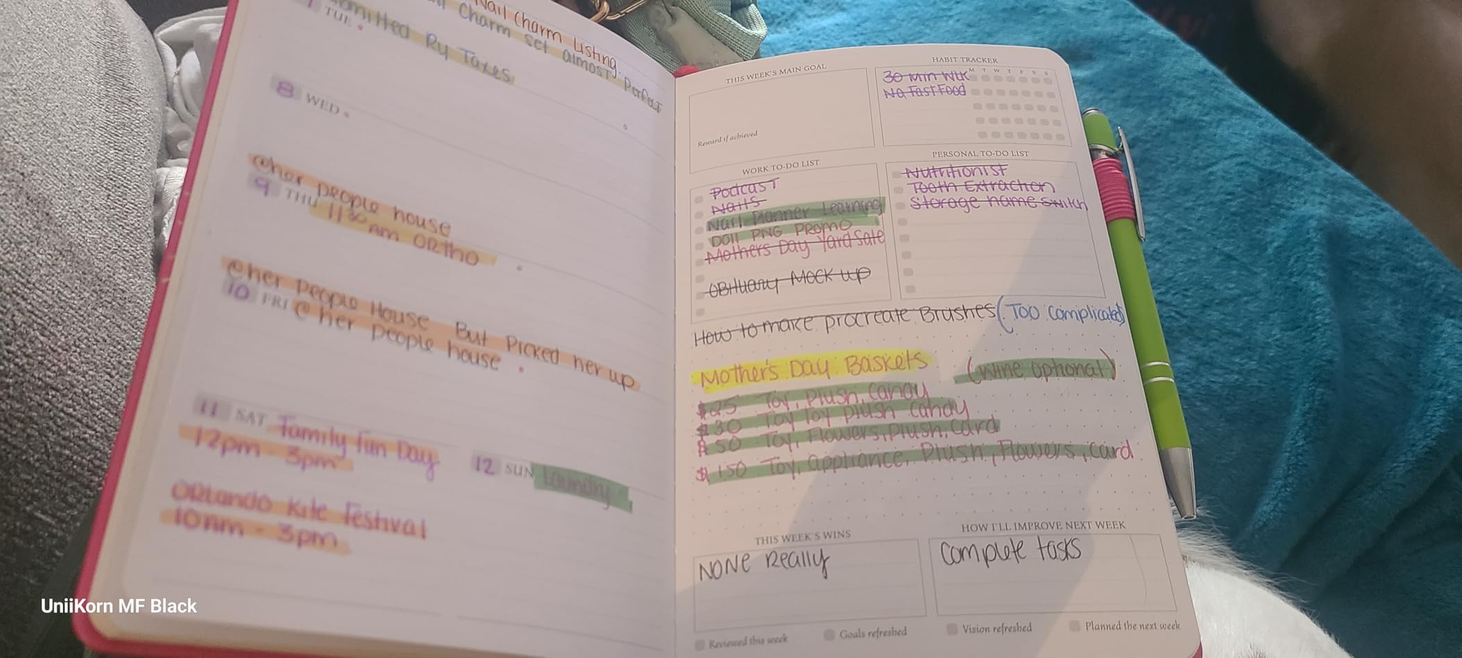 Legend Planner Undated, Weekly & Daily Goal Journal, A5 Black customer photo 2