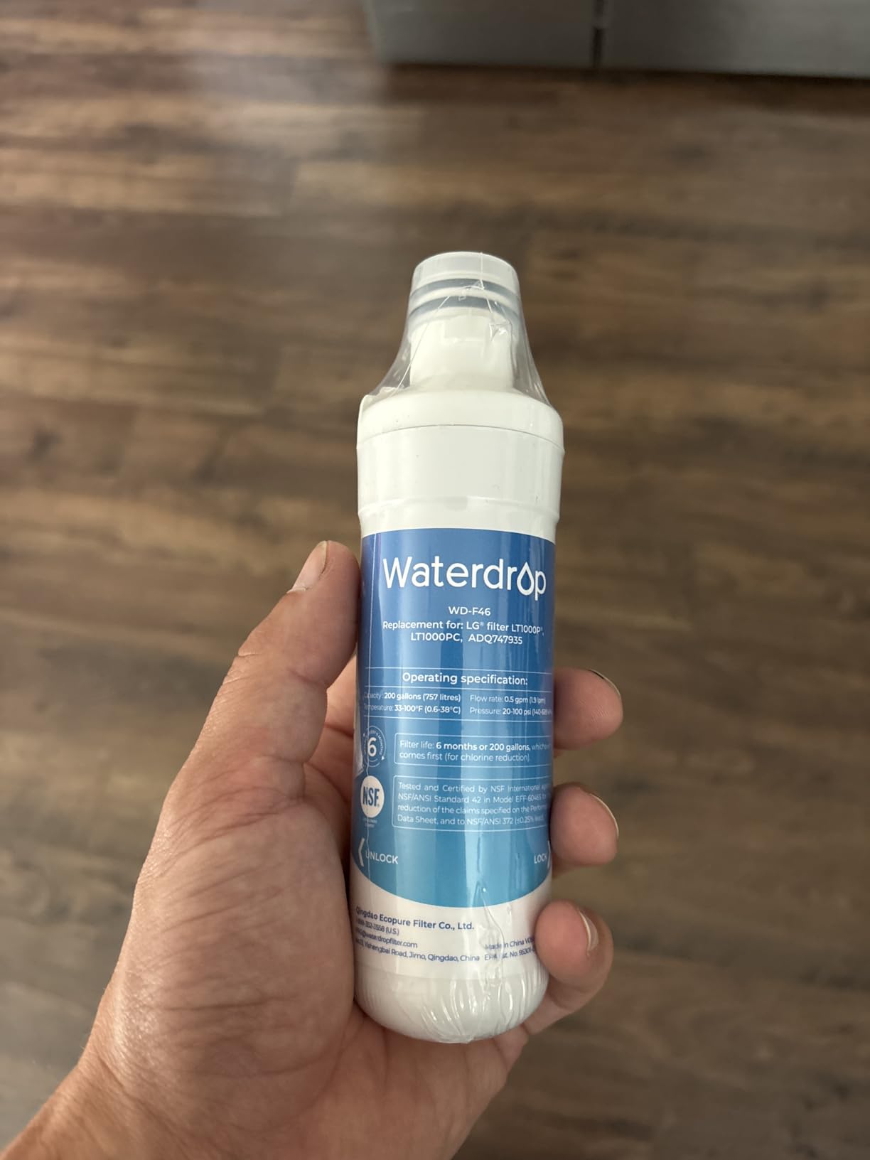 Waterdrop ADQ747935 Refrigerator Water Filter and Air Filter, 3 Combo - Replacement for LG LT1000PC, LT1000P/PCS ThinQ customer photo 2