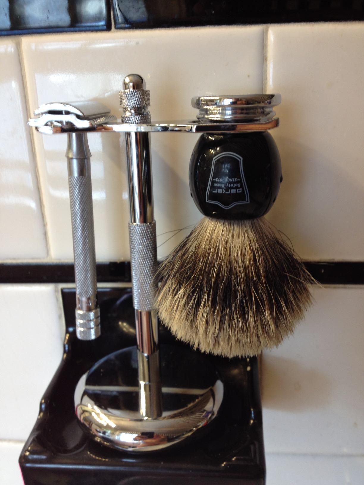 Parker Pure Badger Shaving Brush, Faux Ivory & Chrome, 22mm Knot customer photo 1