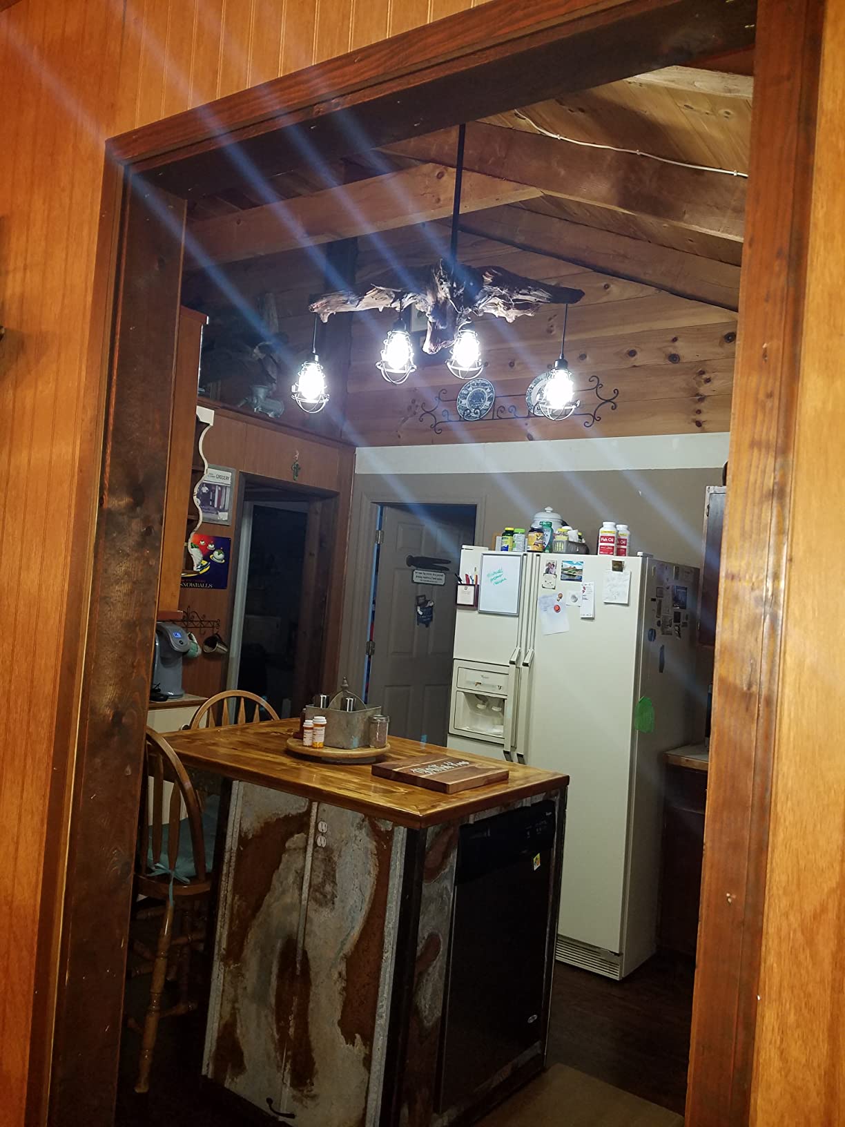 Industrial Pendant Light INNOCCY Edison Hanging Cage Pendant Lights E26 E27 Base Vintage Adjustable Pendant Lamp Fixture for Kitchen Home Lighting 2 Pack customer photo 1
