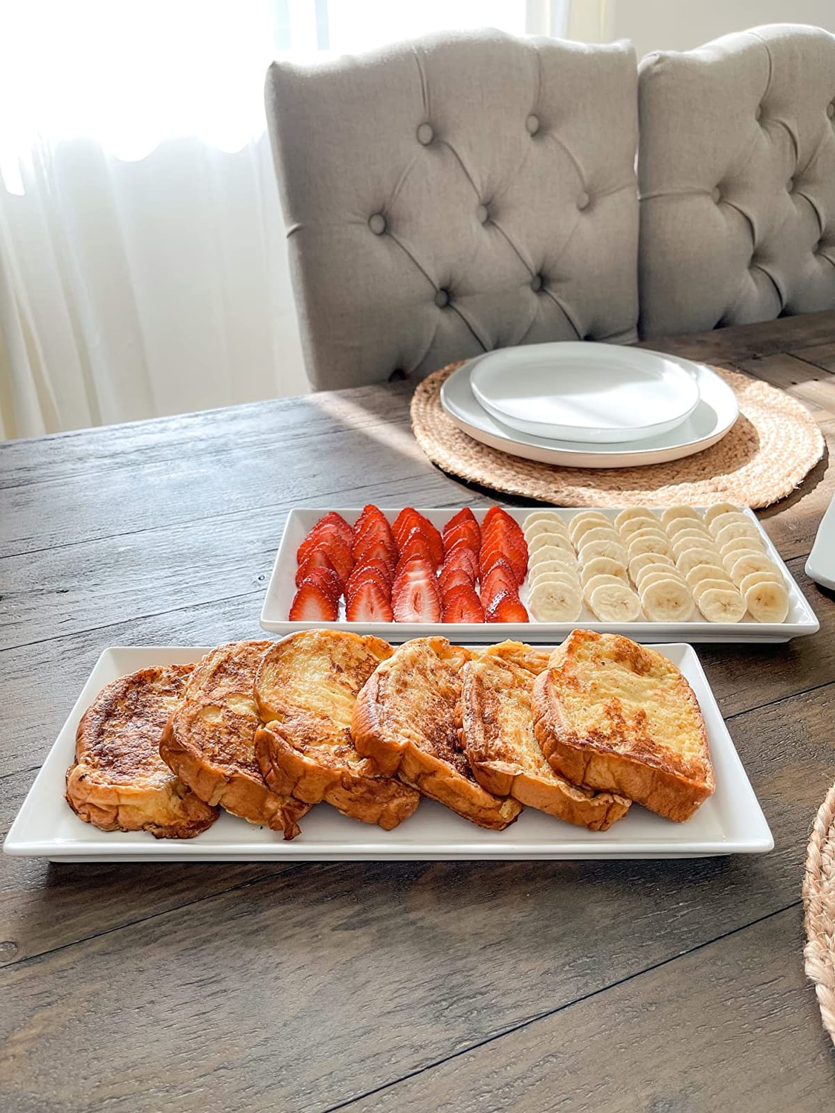 Sweese White Serving Platters, Porcelain Serving Trays for Parties, Large Rectangular Plates - 15.5 Inch, Set of 4 customer photo 2