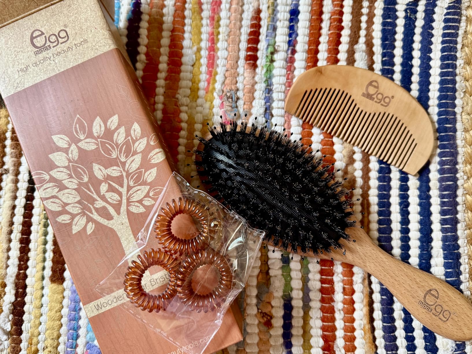 BLACK EGG Boar Bristle Brush for Wet/Dry Hair - Smoothing, Massaging, Detangling, Reduce Frizz, Restore Shine - Bamboo Brush for Women, Men, Kids customer photo 2