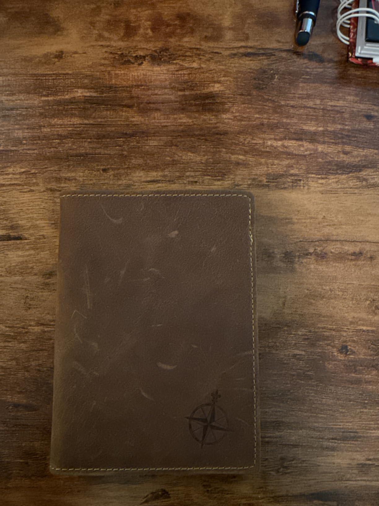 WANDERINGS Leather Travel Wallet with Passport Holder - 4