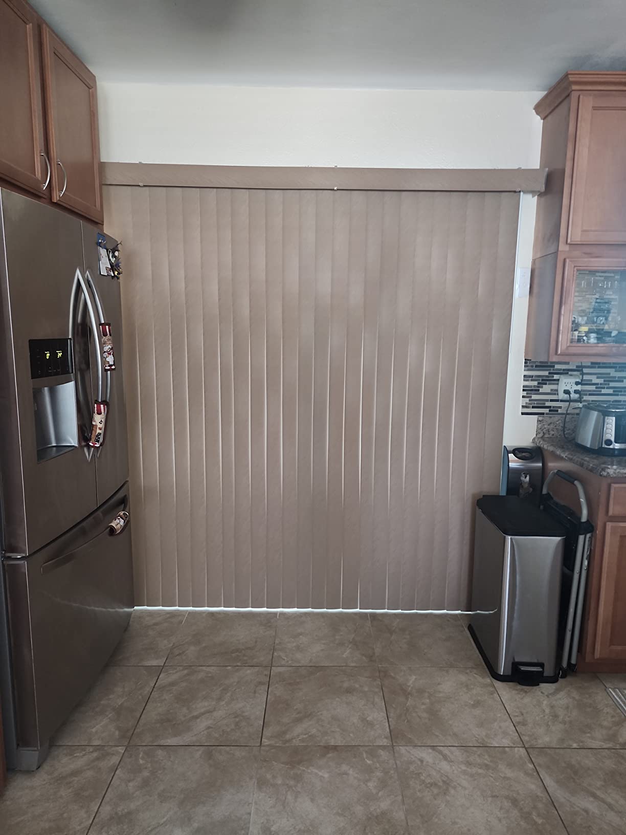 BrylaneHome Embossed Vertical Privacy Slat Blinds customer photo 1