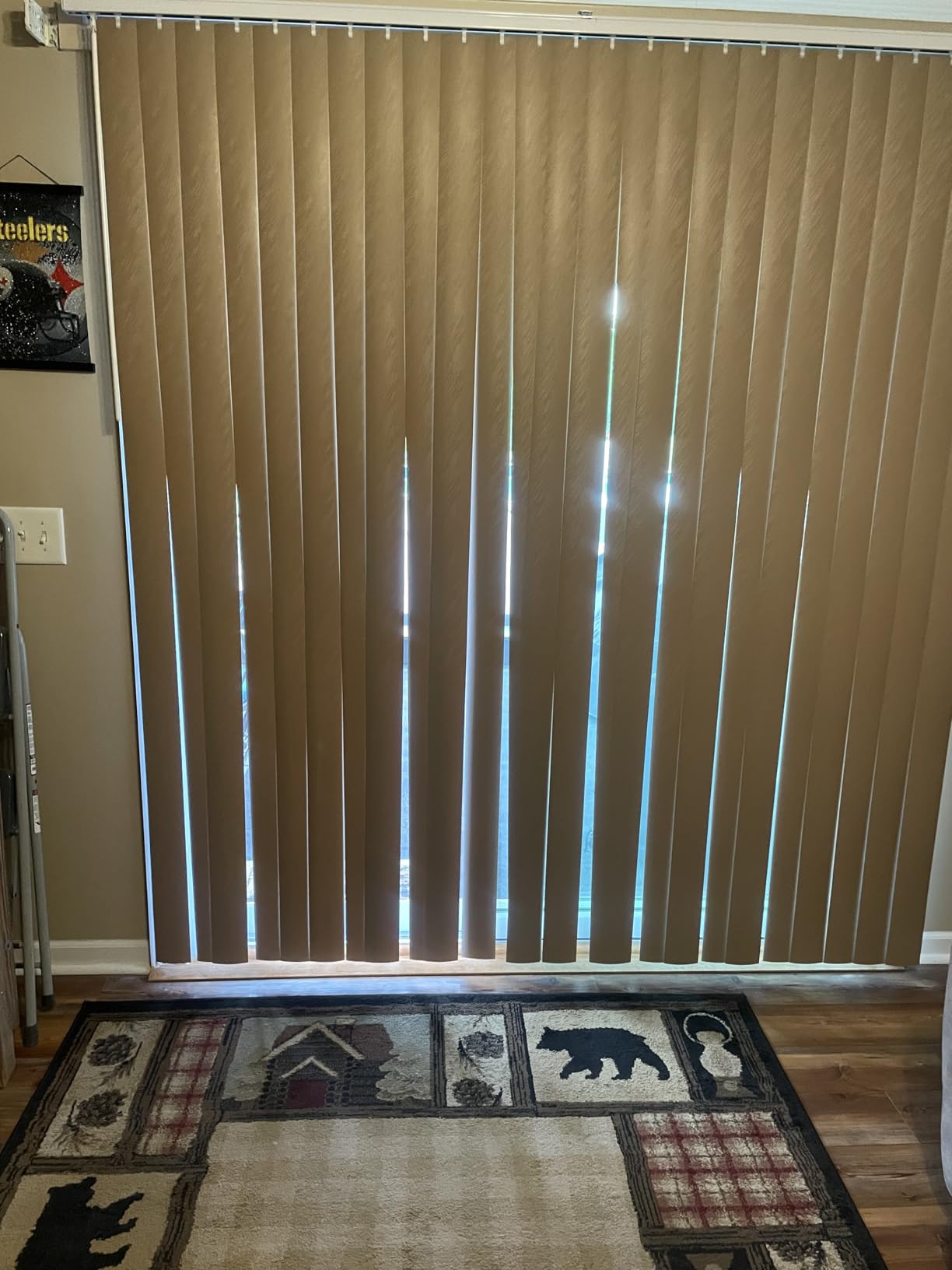 BrylaneHome Embossed Vertical Privacy Slat Blinds customer photo 2