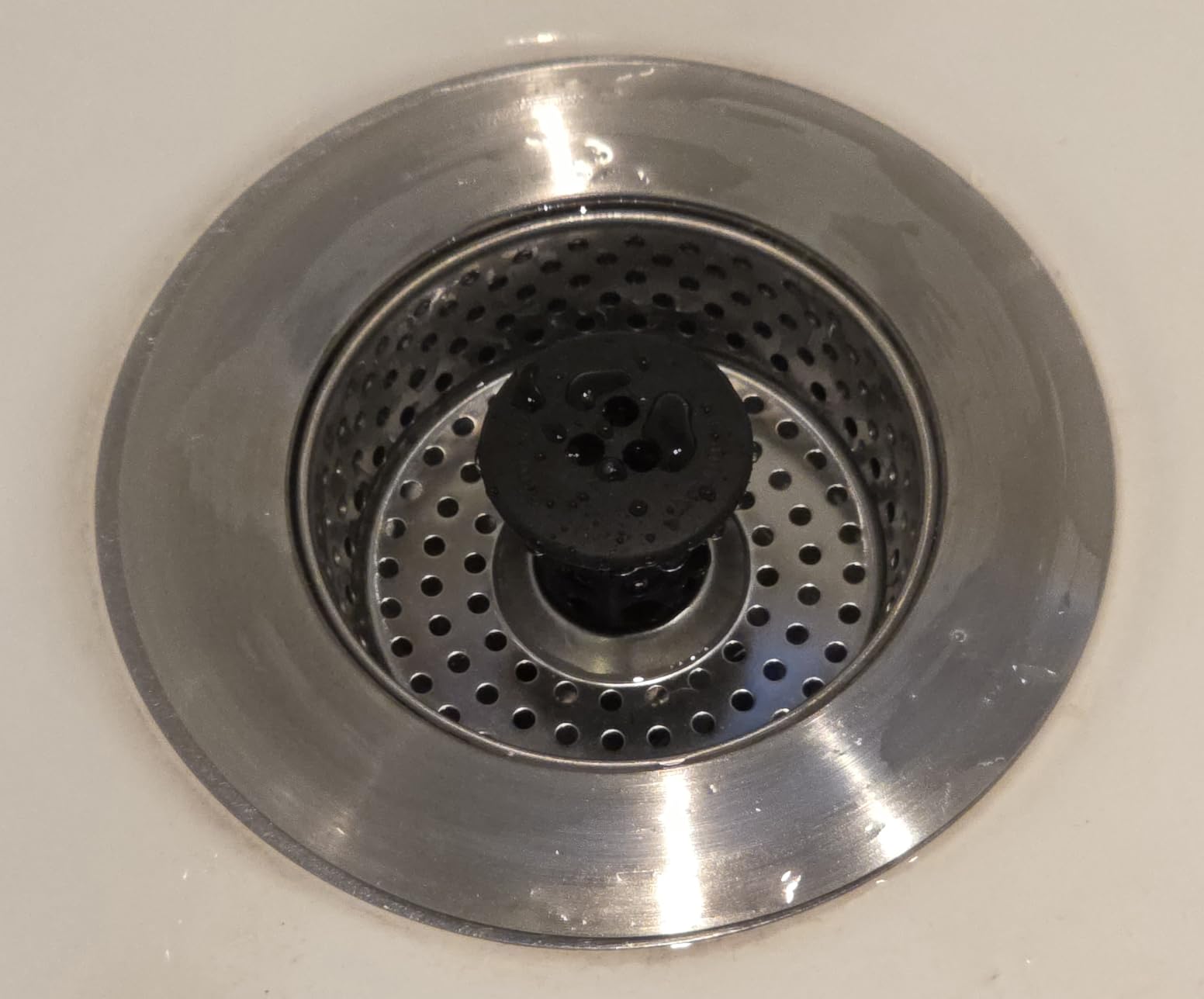 Kitchen SinkShroom Revolutionary Clog-Free Stainless Steel Sink Strainer, Black, 1-(Pack) customer photo 1