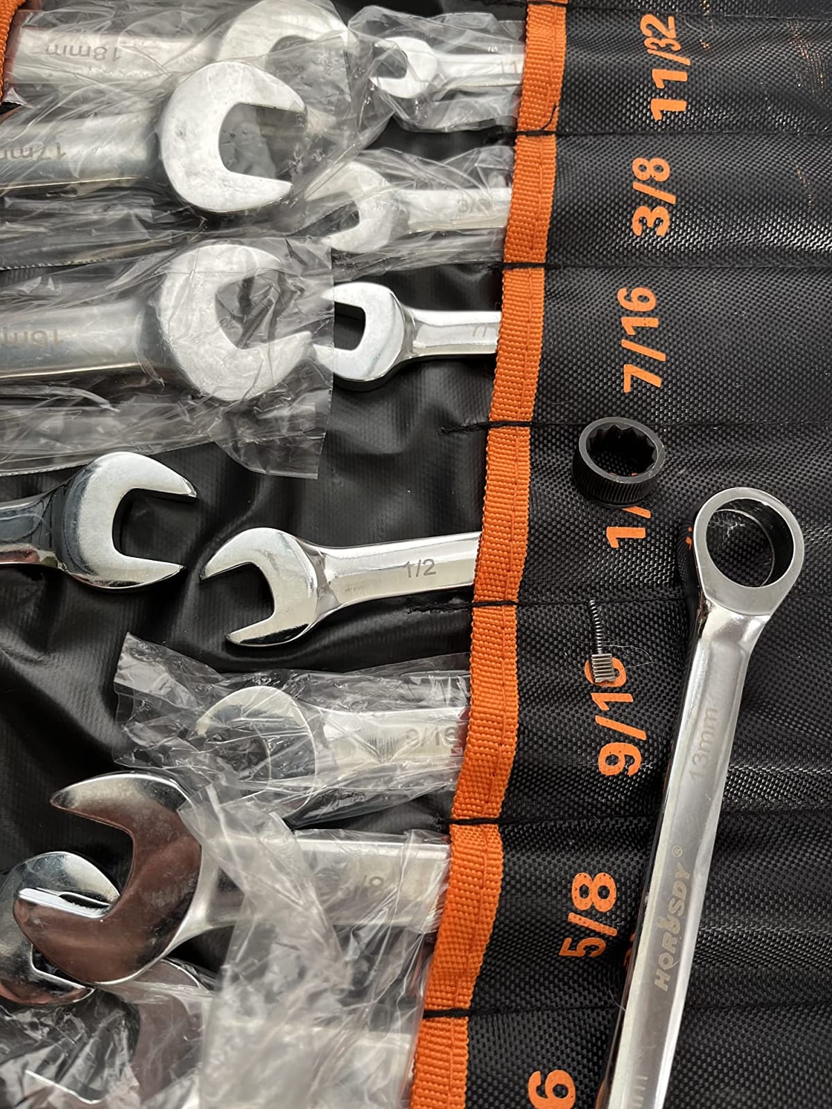 HORUSDY 48-Piece Ratcheting Wrench Set, Metric 6-18mm & SAE 1/4-3/4