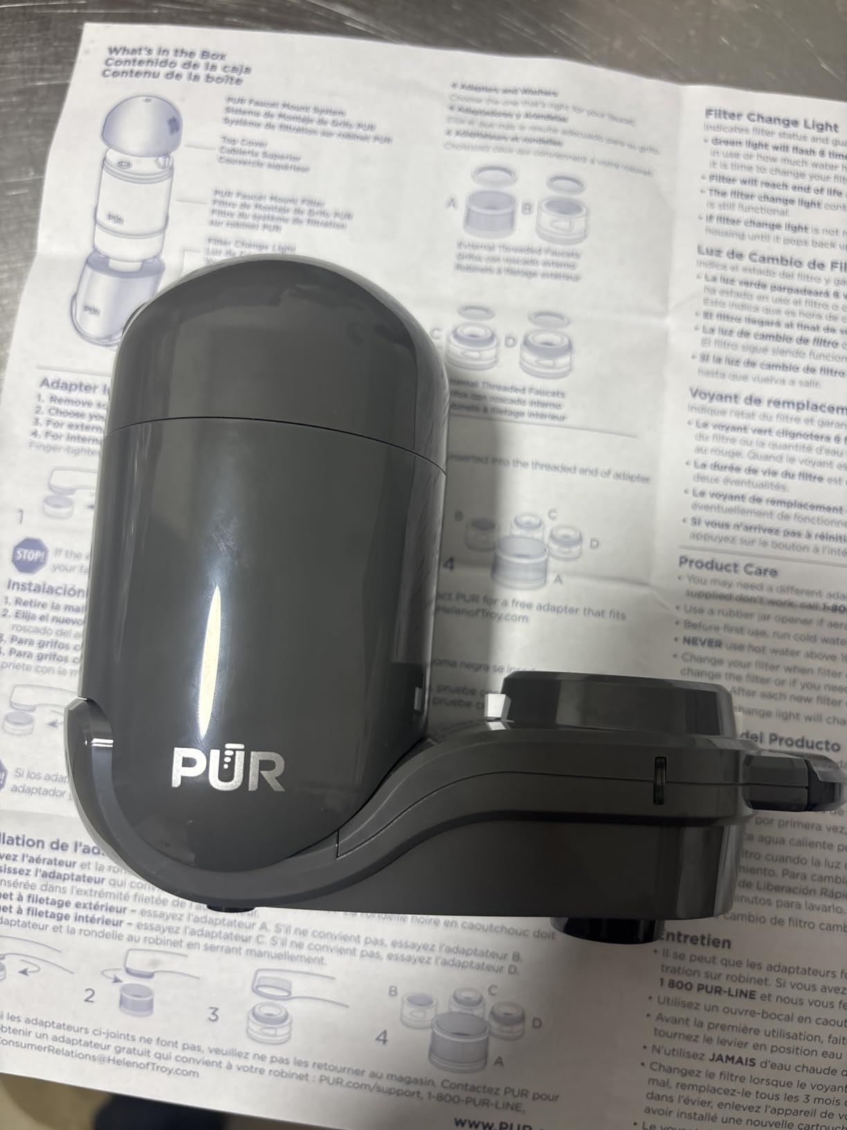 PUR Plus Faucet-Mount Water Filtration System, Lead-Reducing Filter, Grey | Easy Installation, 100-Gallon Capacity, Compatible with External Aerators customer photo 2