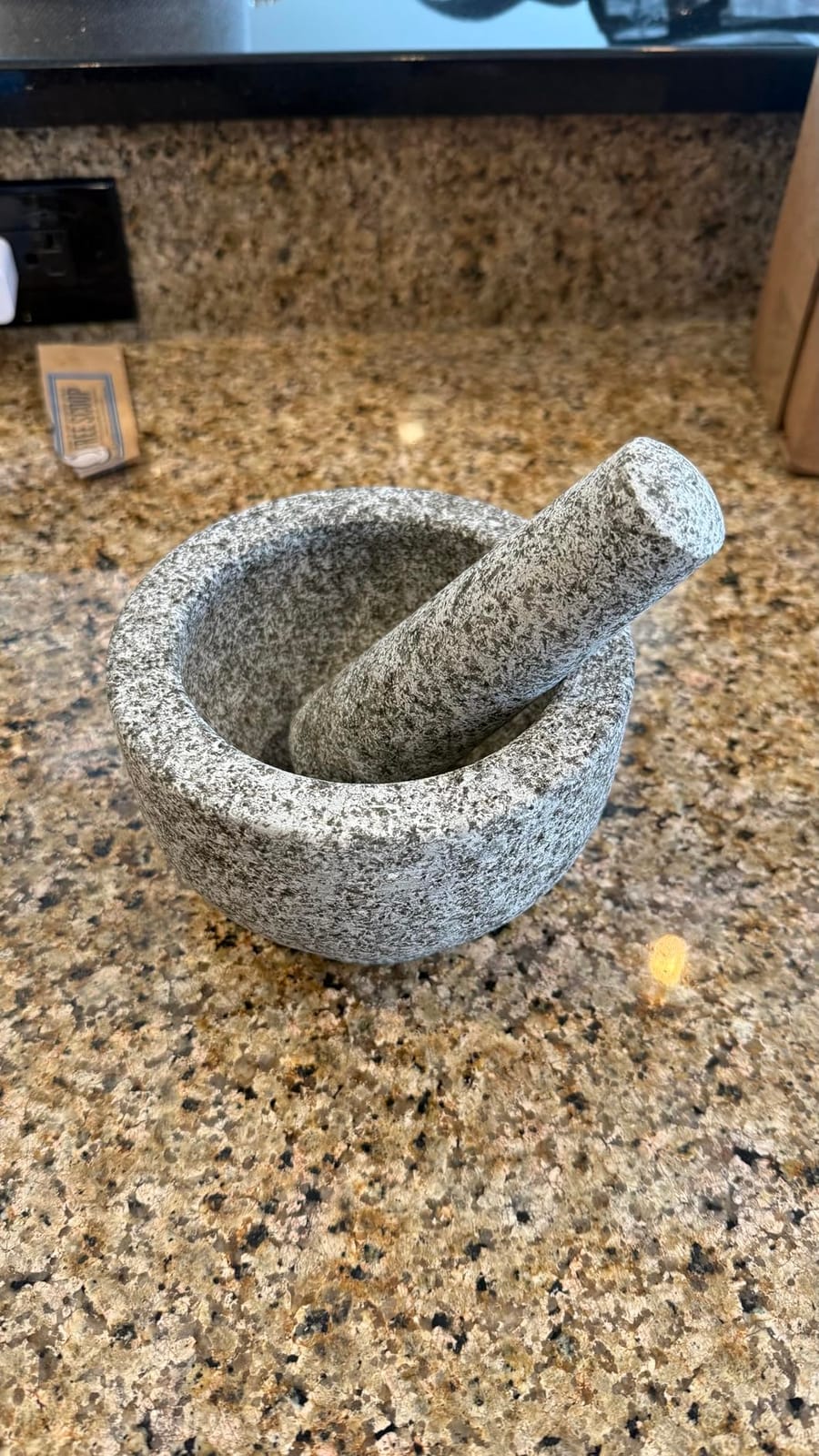 GORILLA GRIP Natural Granite Stone Lab Mortar and Pestle Set, 1.5 Cup, Gray customer photo 1