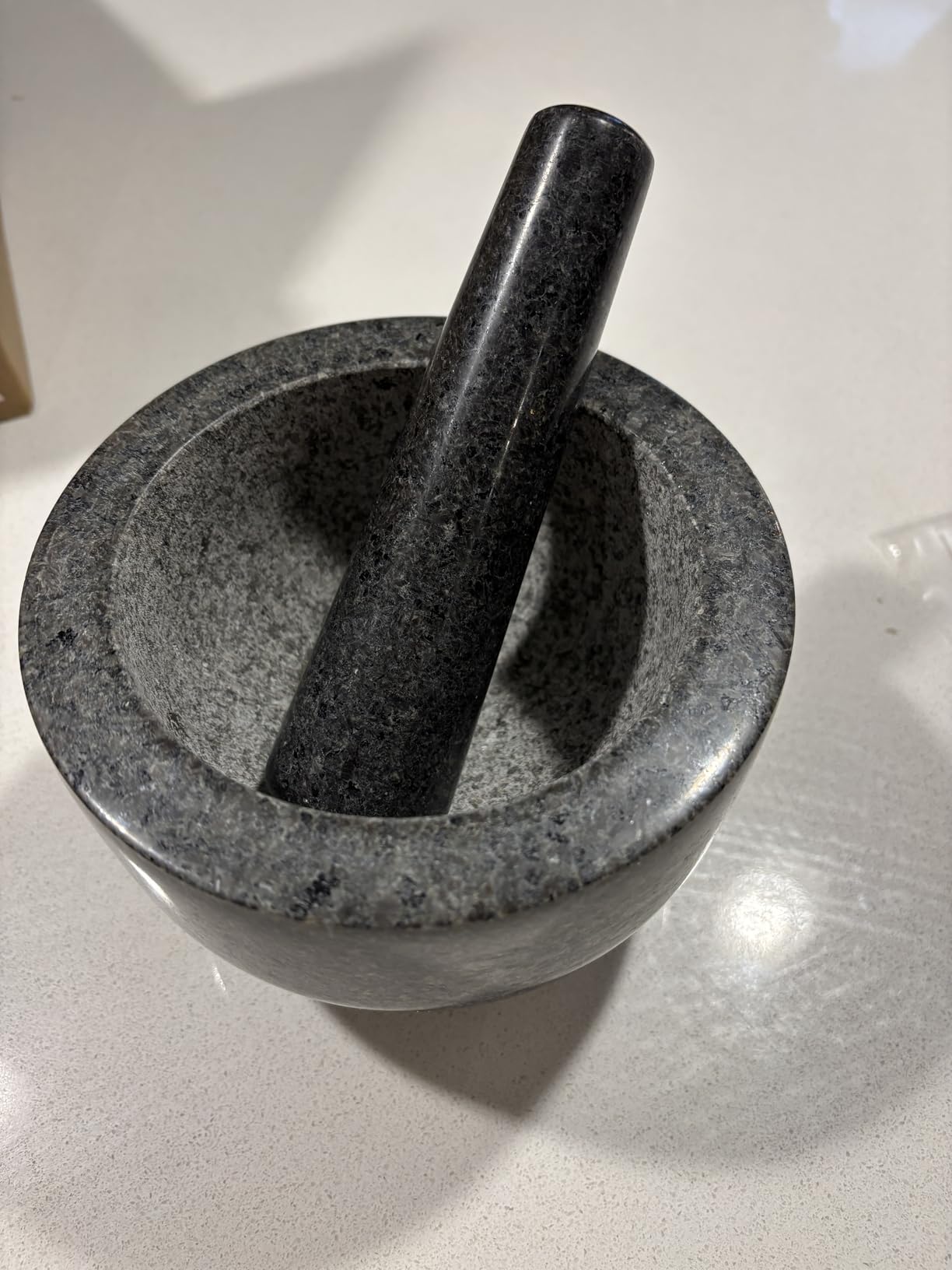 GORILLA GRIP Natural Granite Stone Lab Mortar and Pestle Set, 1.5 Cup, Gray customer photo 2