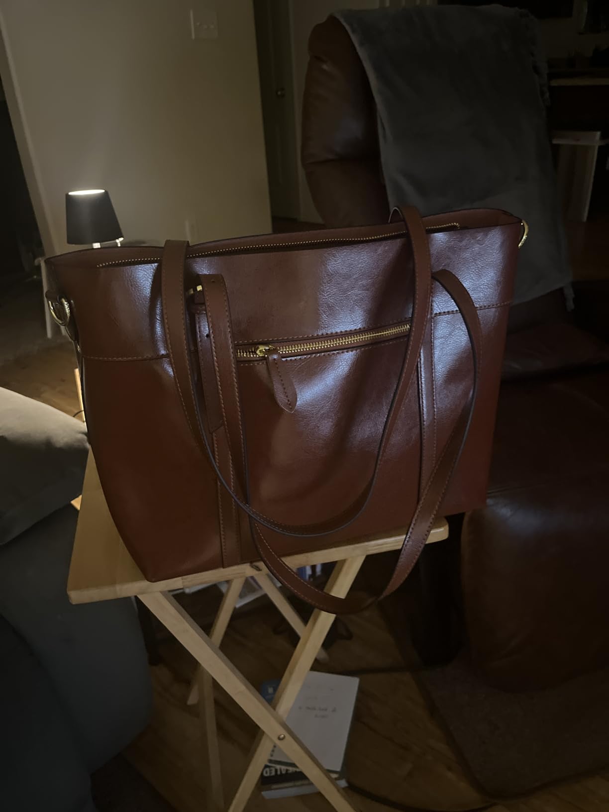 Kattee Genuine Leather Tote Bag for Women customer photo 2