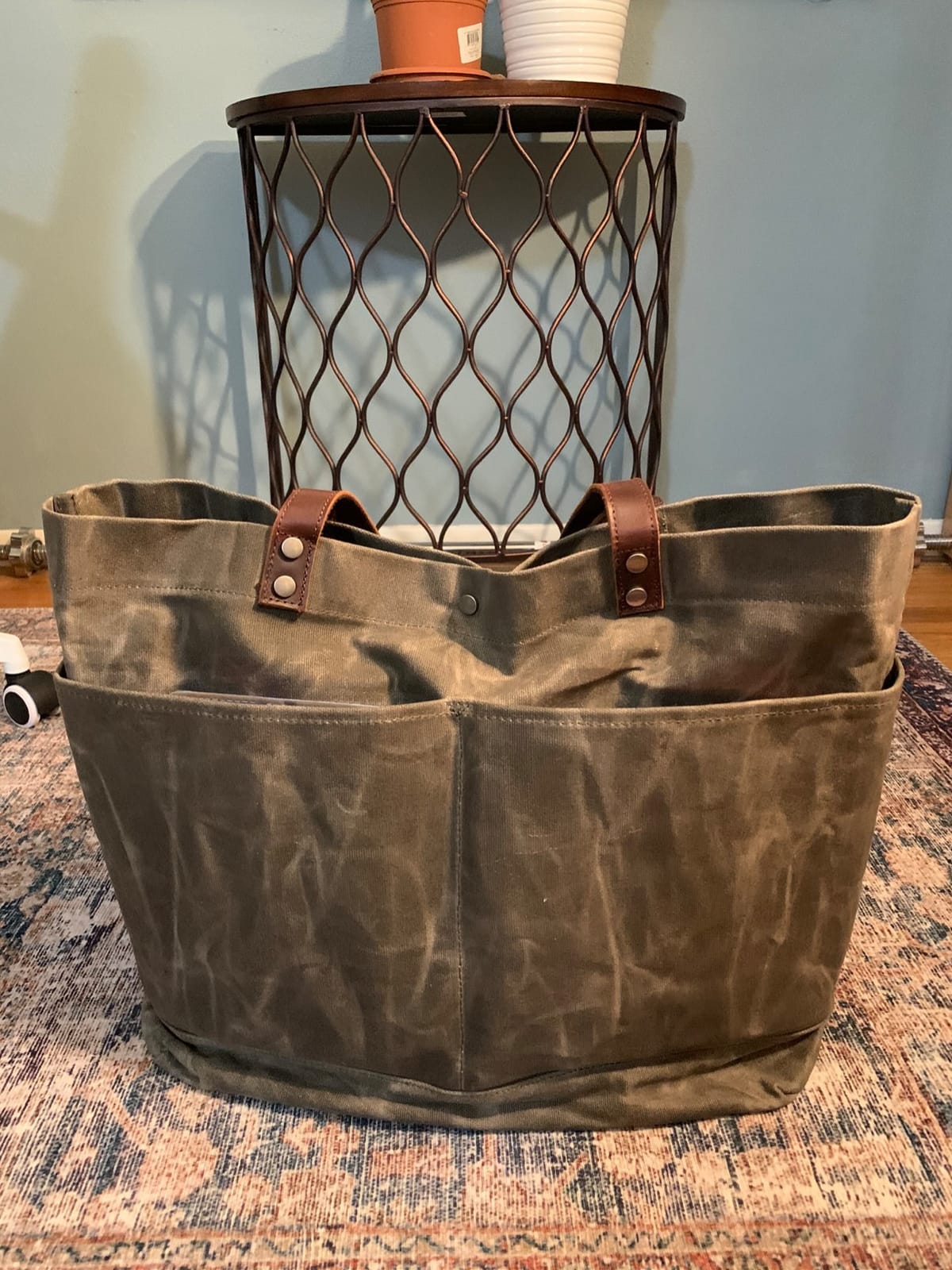 WUDON Waxed Canvas Travel Tote Bag - Extra Large Carryall Shoulder Bag for Women customer photo 2