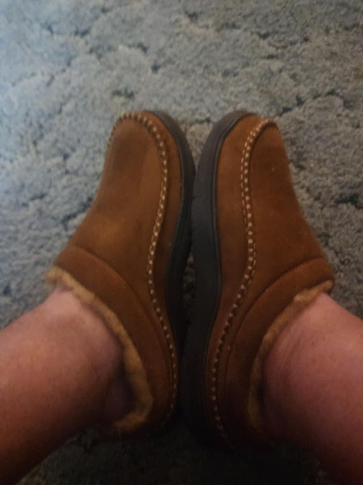 Zigzagger Men's Slip On Moccasin Slippers, Indoor/Outdoor Warm Fuzzy Comfy House Shoes, Fluffy Wide Loafer Slippers customer photo 1