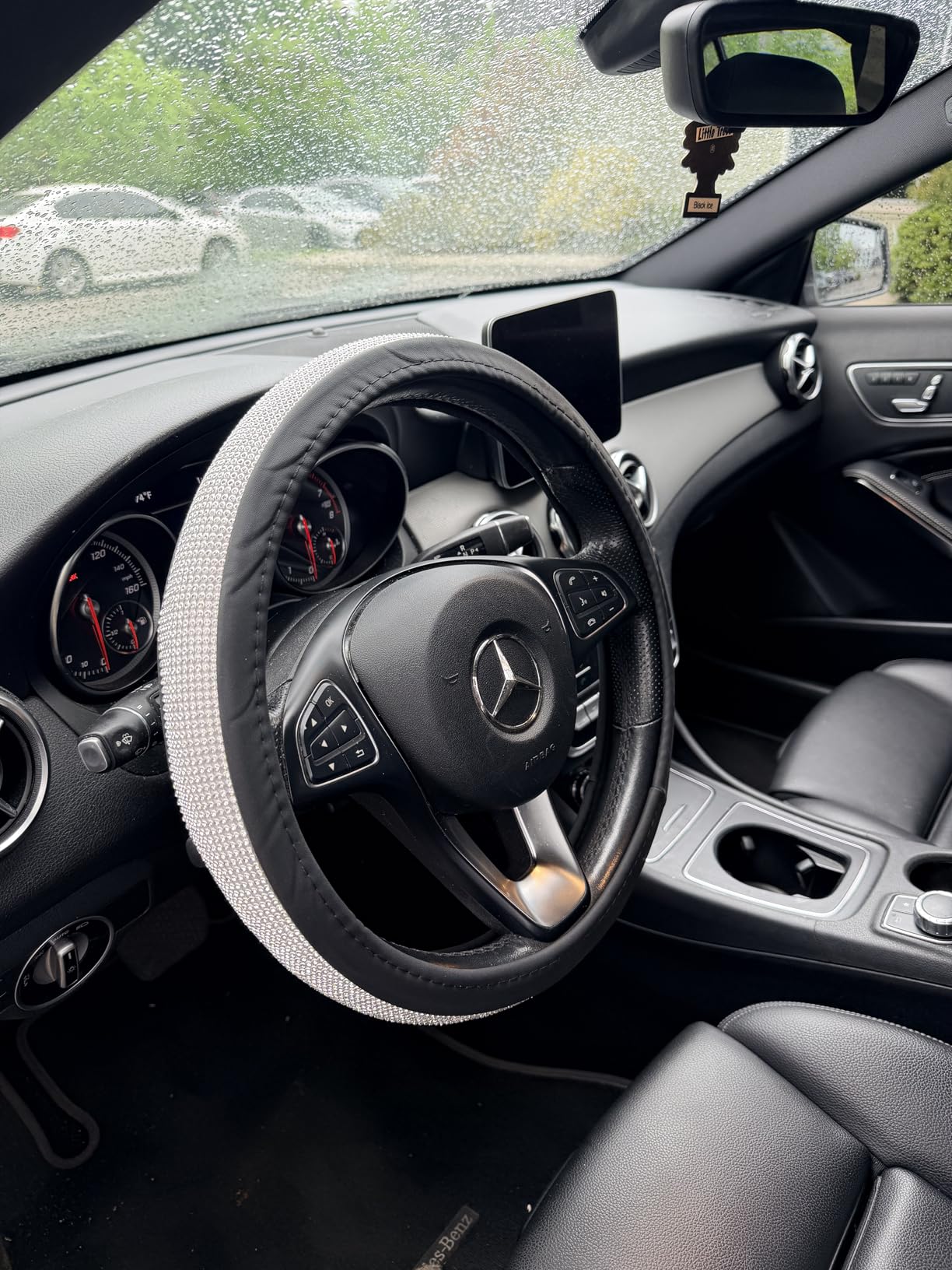 New Diamond Leather Steering Wheel Cover with Bling Crystal Rhinestones customer photo 2