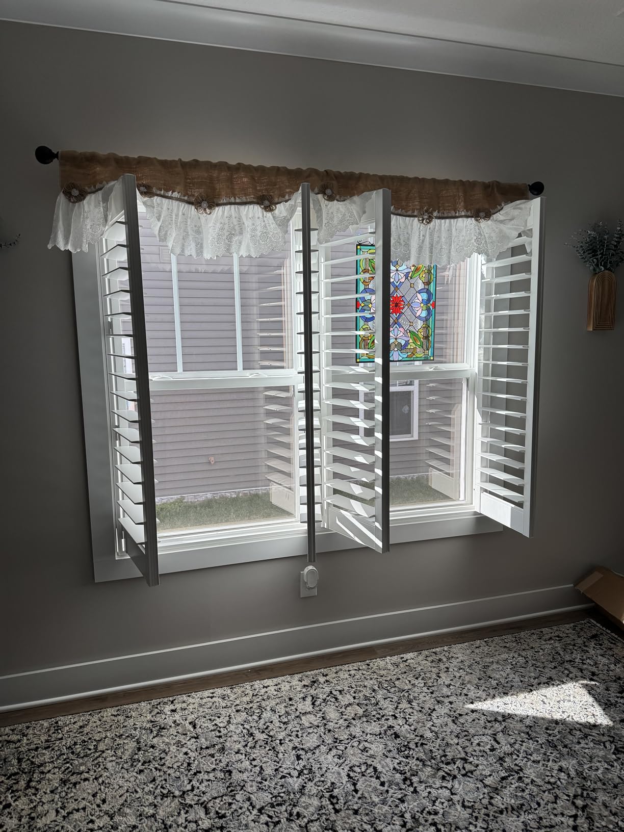 Suncraft Shutters -Plantation Shutters –Custom Made Window Blinds – No Front Tilt Rod - Easy DIY Installation – Interior Plantation Shutters -Privacy Blinds for Kitchen, Bath, Bedroom customer photo 1