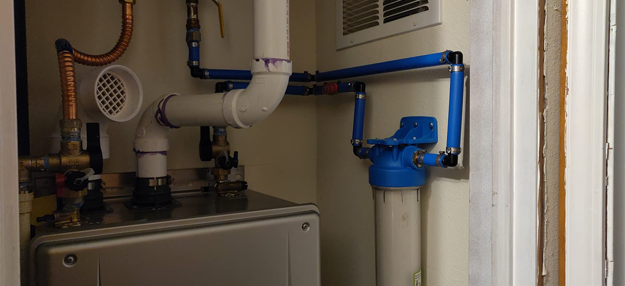 Tankless Water Heater Filter, KleenWater KW2520SCALEX-3 Tankless Hot Water Filter System, Polyphosphate Filter for Scale Prevention customer photo 2