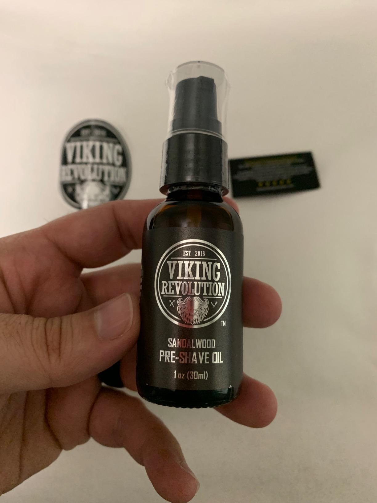 Viking Revolution Pre-Shave Oil for Men - Sandalwood - 1 fl oz customer photo 1