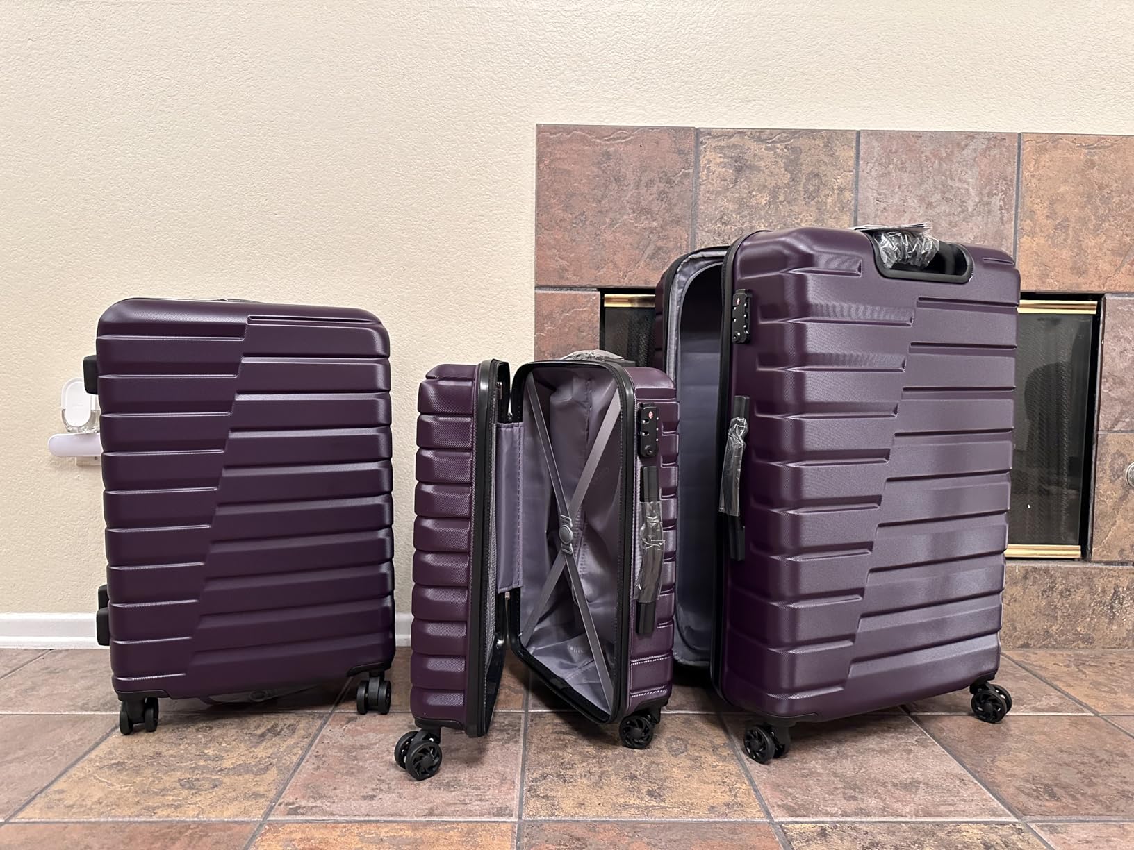 Coolife Lightweight Luggage with TSA Lock,3 Piece Set Teal Blue customer photo 2