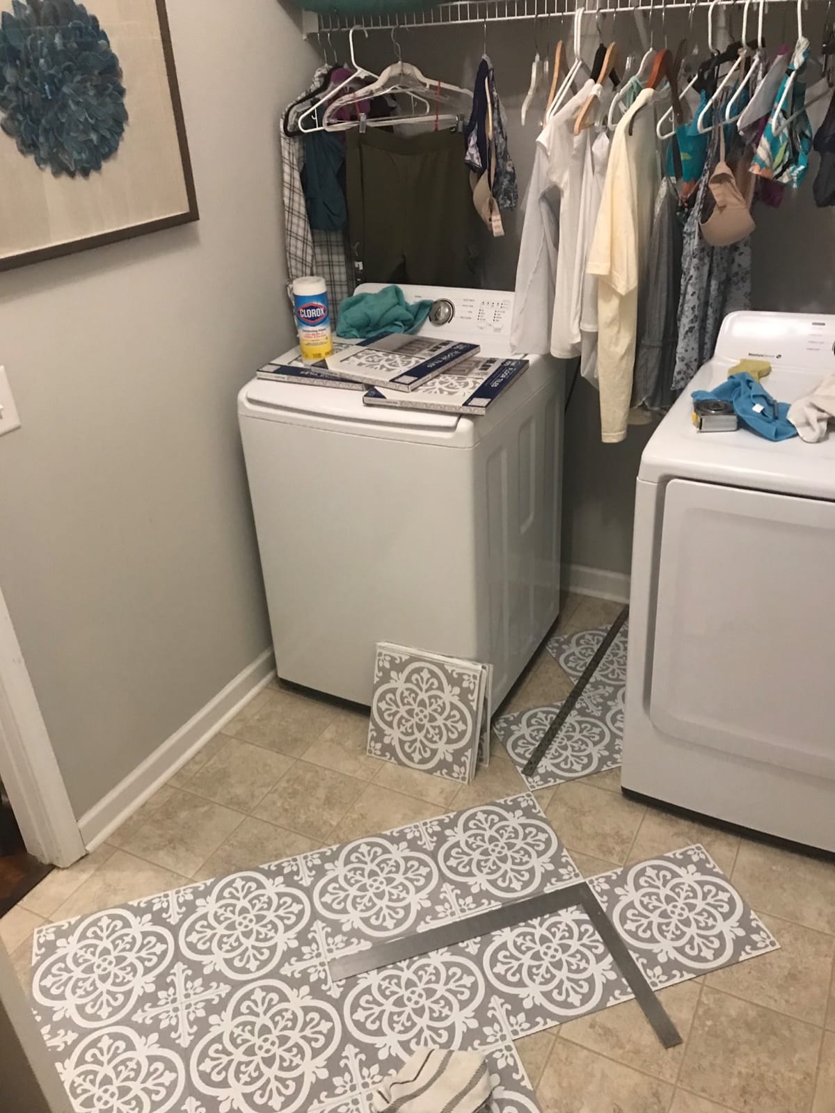 FloorPops FP2942 Medina Peel & Stick Floor Tiles, Grey customer photo 1