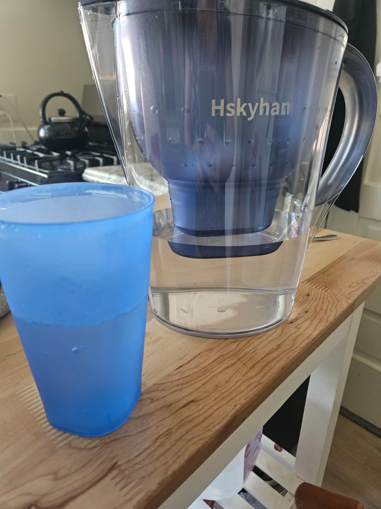 Hskyhan Alkaline Water Filter Pitcher - 3.5 Liters Improve PH, 2 Filters Included, BPA Free, 7 Stage Filteration System to Purify, Blue customer photo 2