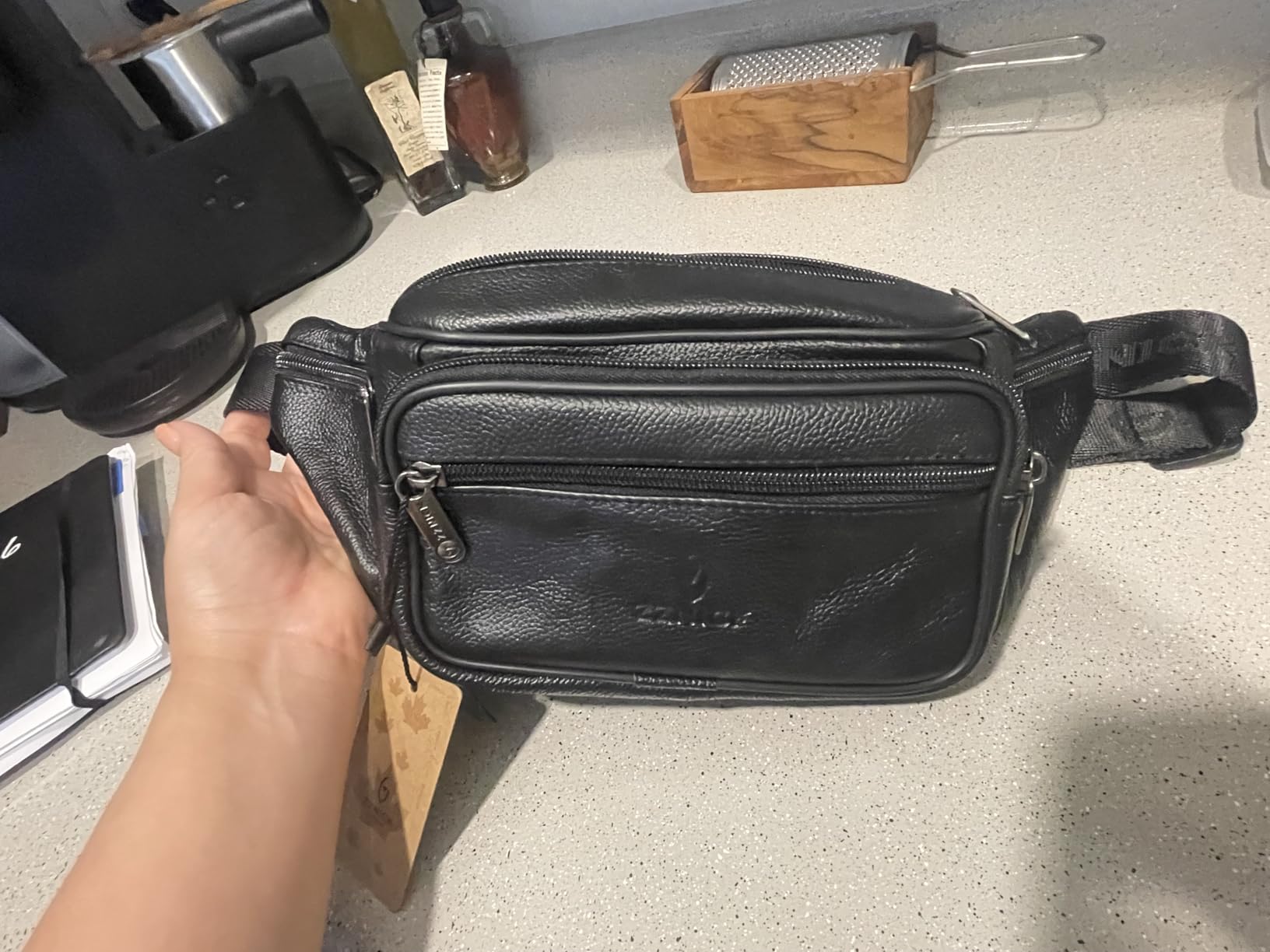 Genuine Leather Fanny Pack/Waist Bag/Organizer with Adjustable Belt, Multiple Pockets For Men and Women customer photo 1