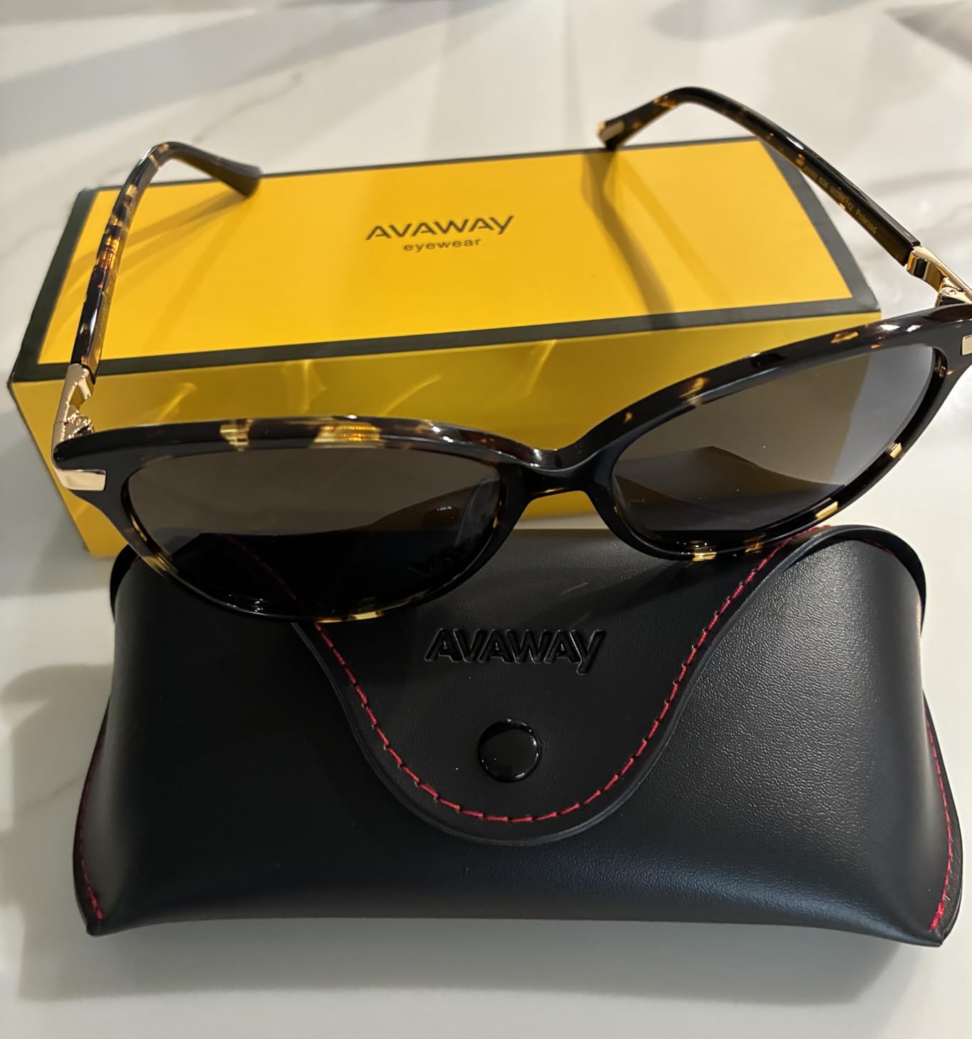 AVAWAY Cat Eye Vintage Polarized Women's Sunglasses Anti-Reflective Lenses customer photo 2