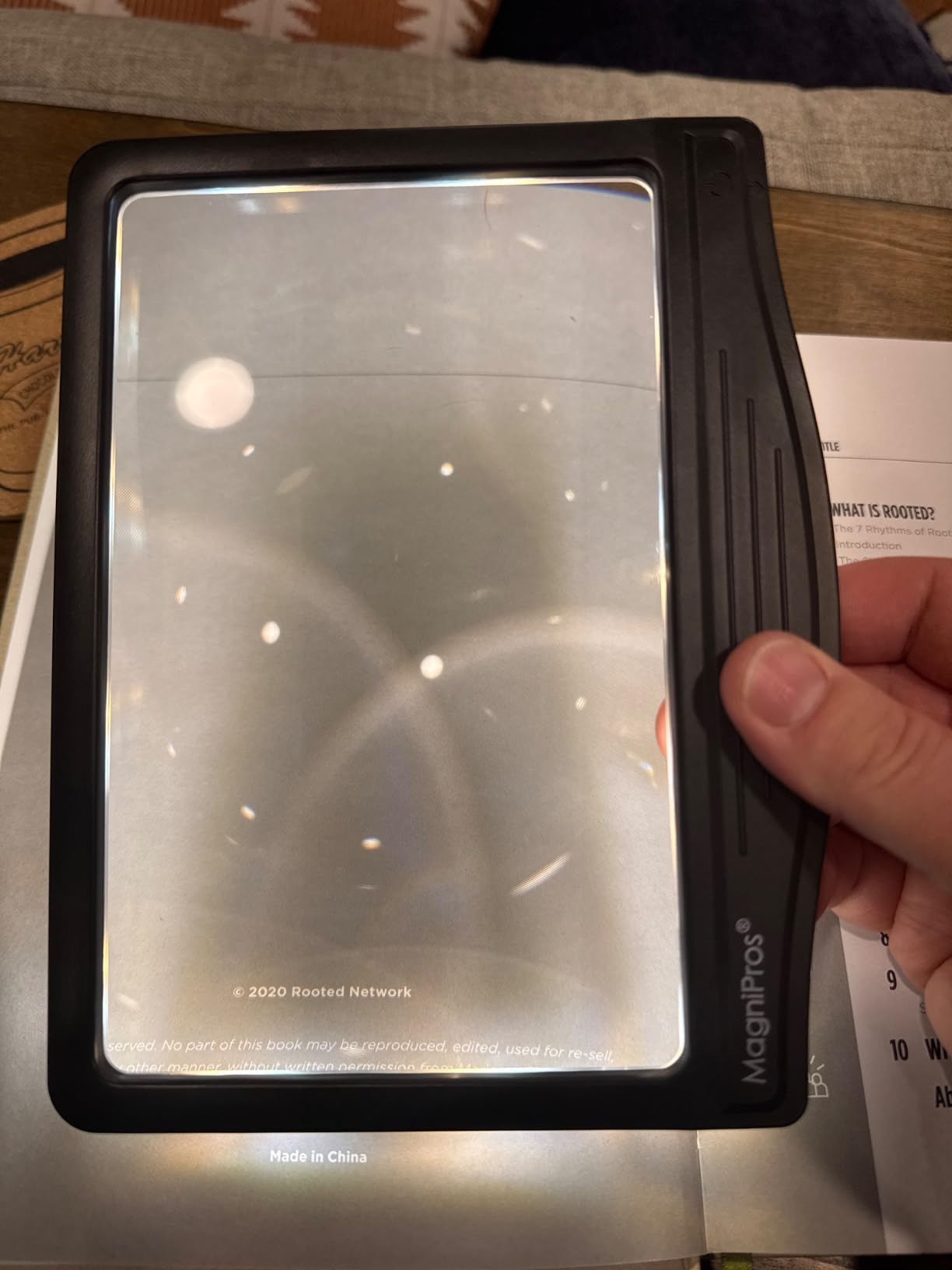 MagniPros 5X Rechargeable LED Page Magnifier with 3 Color Light Modes-Black customer photo 1