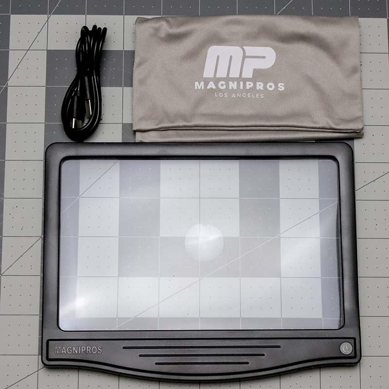 MagniPros 5X Rechargeable LED Page Magnifier with 3 Color Light Modes-Black customer photo 2