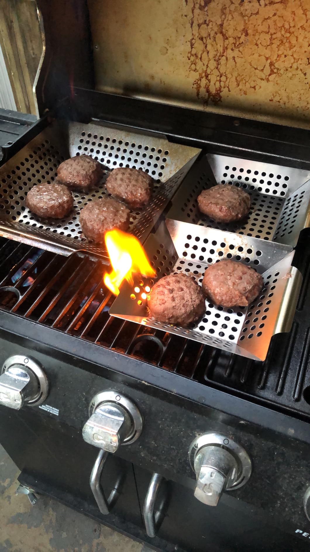 3 Pack Grill Baskets for Outdoor Grill, Heavy Duty Stainless Veggie Pan Set customer photo 2