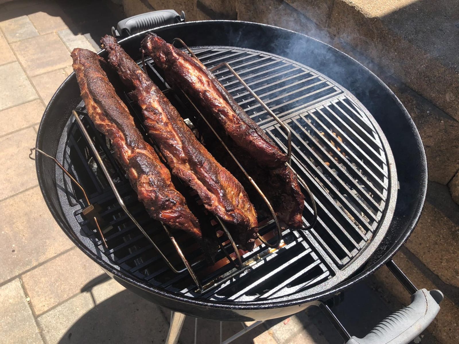 Extra Long Stainless Steel Rib Rack for Smoking and Grilling, Holds up to 3 Full Racks of Ribs, Fits 18” or Larger Gas Smoker or Charcoal Grill, Perfect Smoker Accessories Gifts for Men customer photo 2