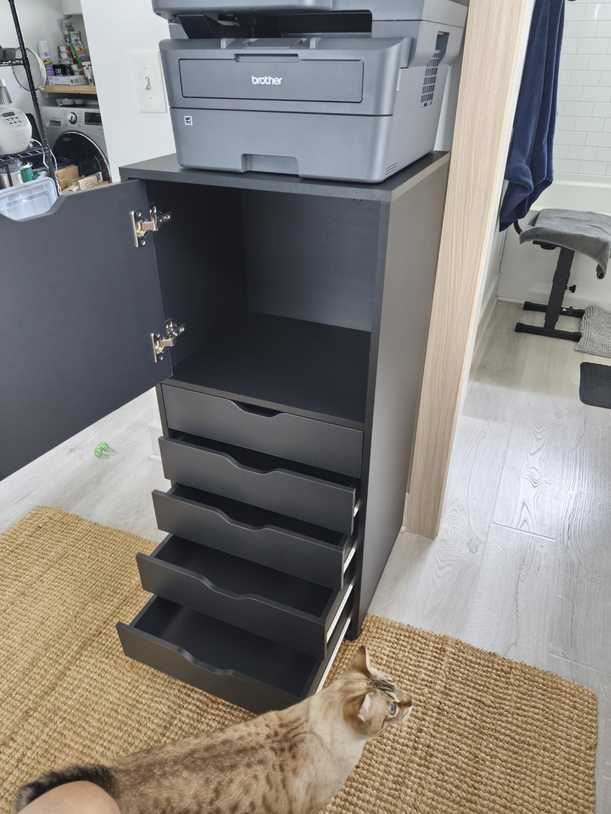 DEVAISE 5-Drawer Filing Cabinet Under Desk, Storage file Cabinet, White customer photo 2